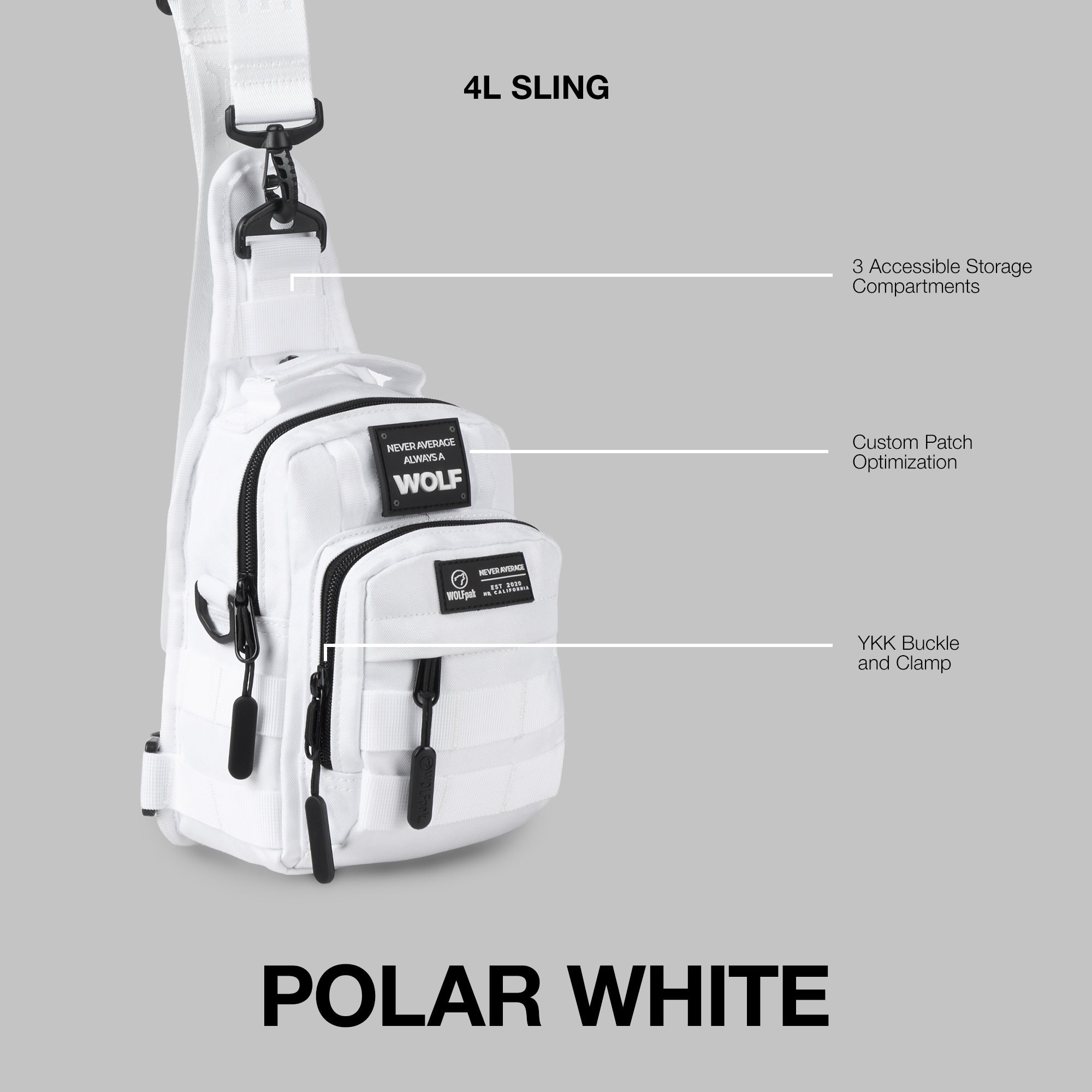 4L Mini Tactical Sling Bag Polar White