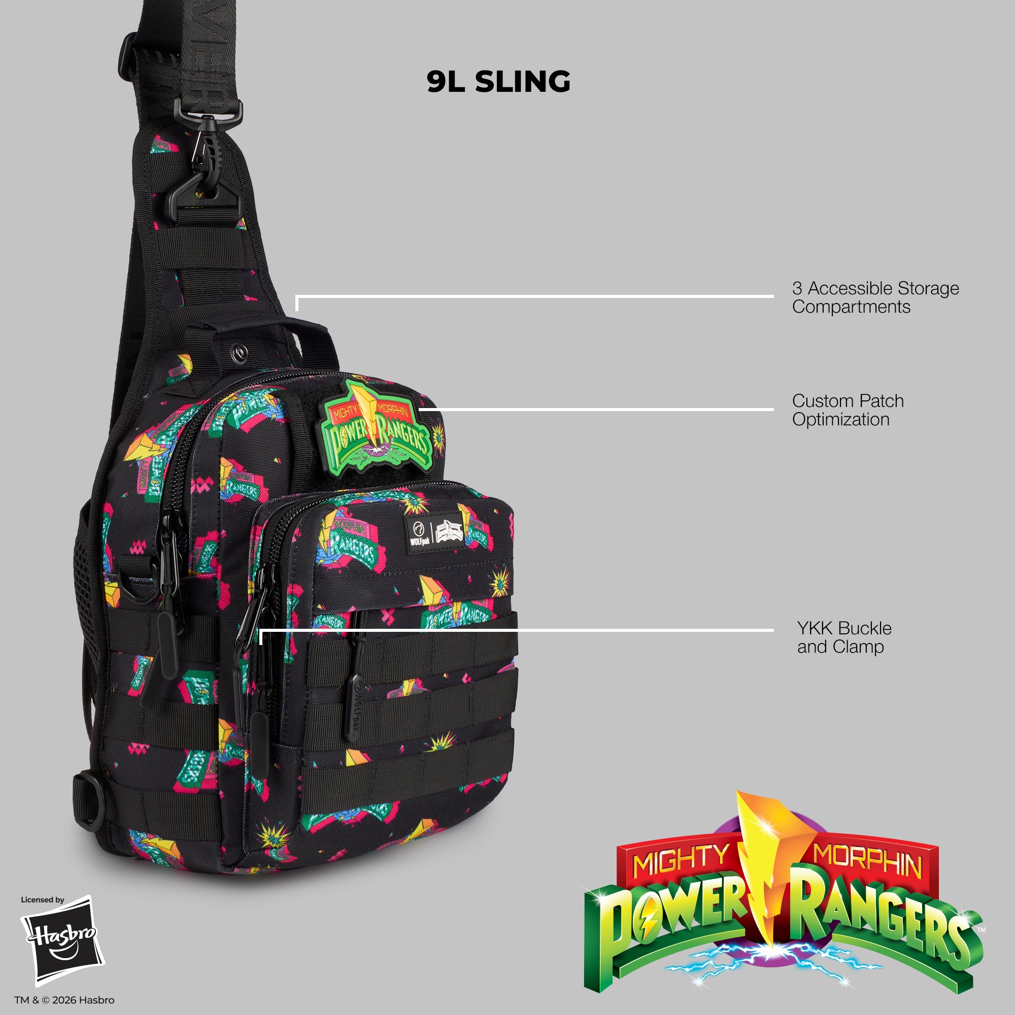 9L Tactical Sling Bag Power Rangers