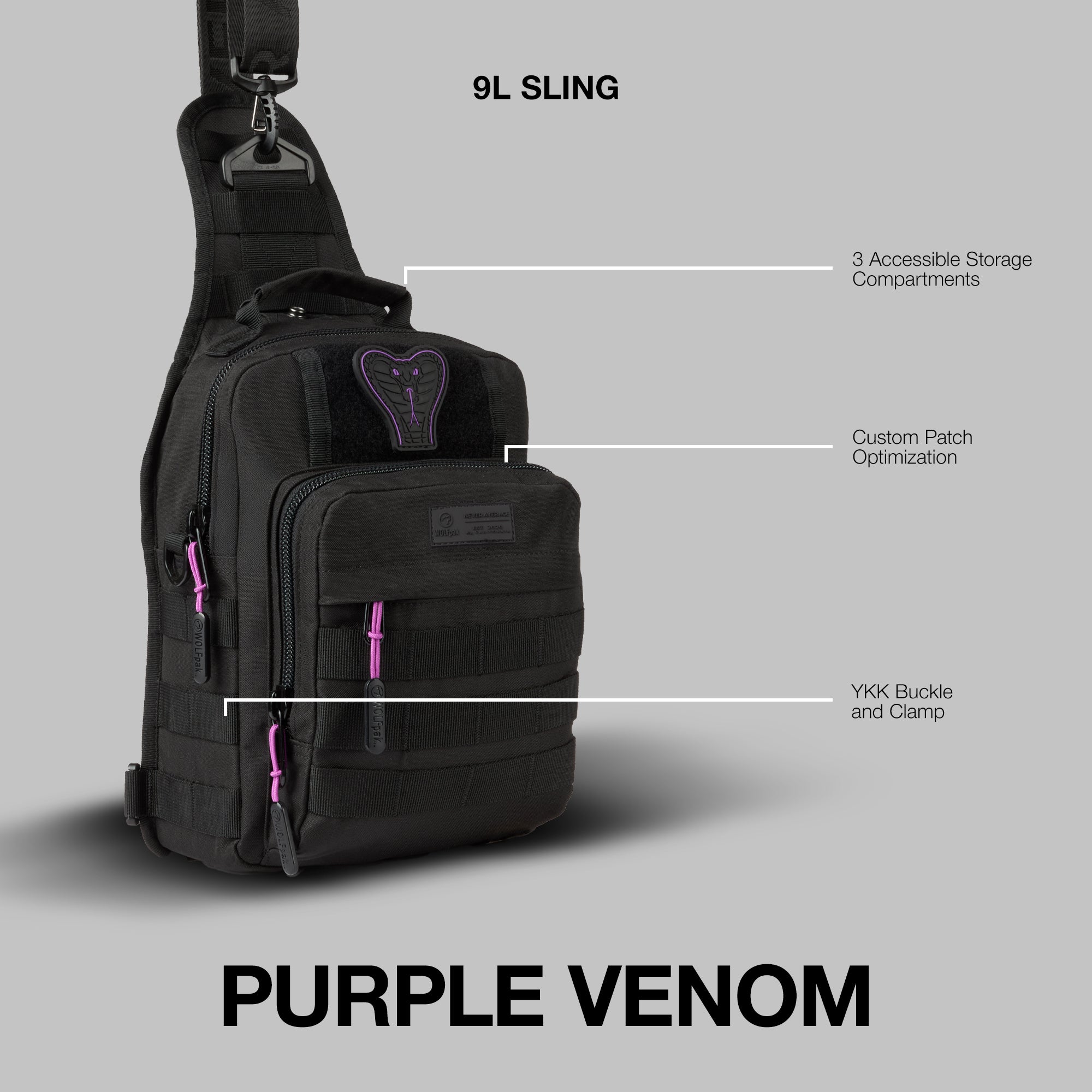 9L Tactical Sling Bag Purple Venom