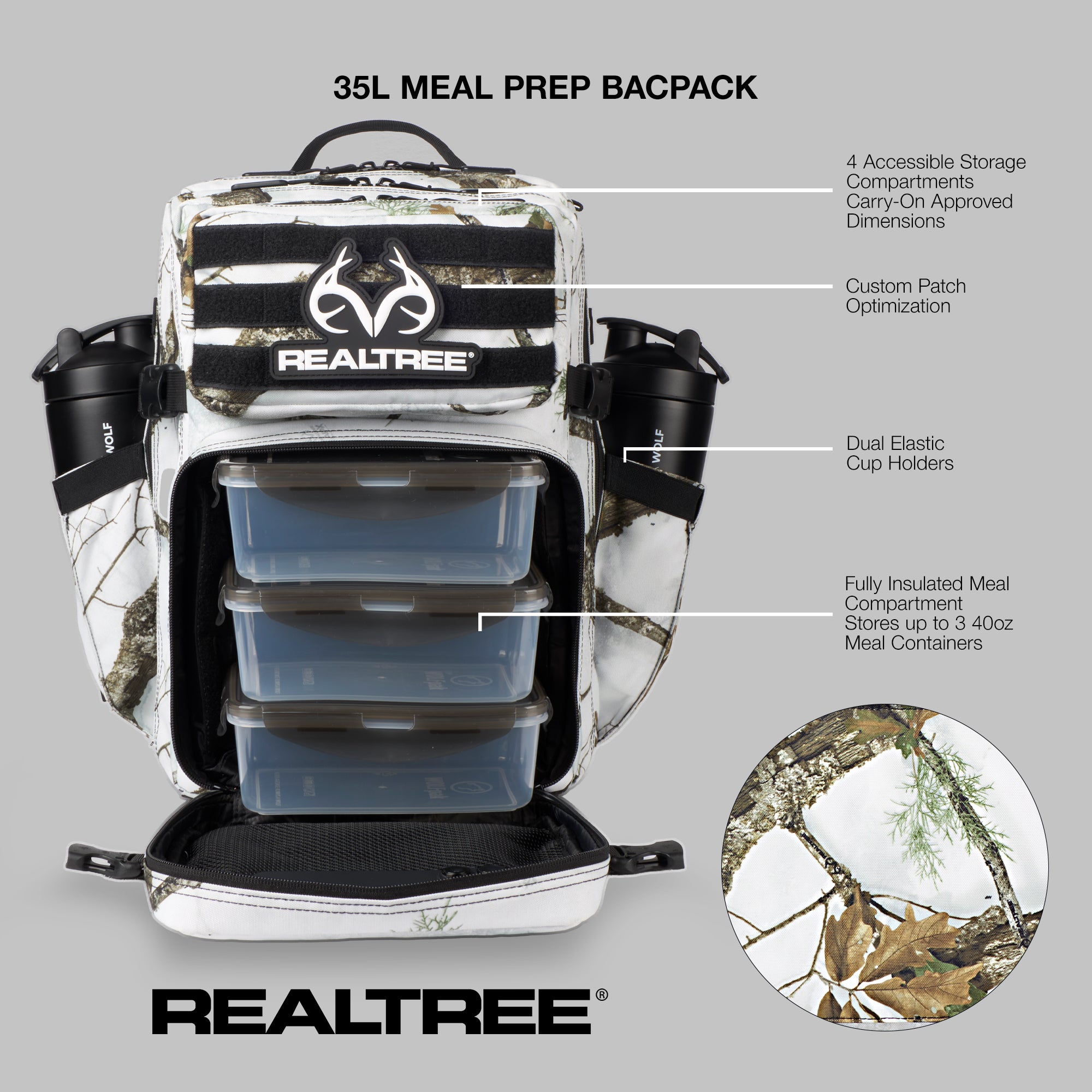 35L Realtree® APX Snow Meal Prep Backpack With Insulated Compartment
