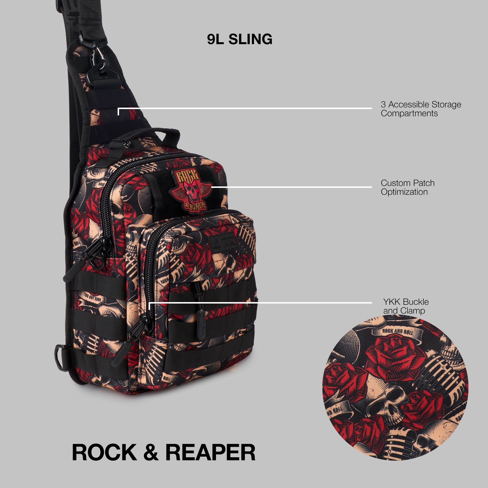 9L Tactical Sling Bag Rock & Reaper