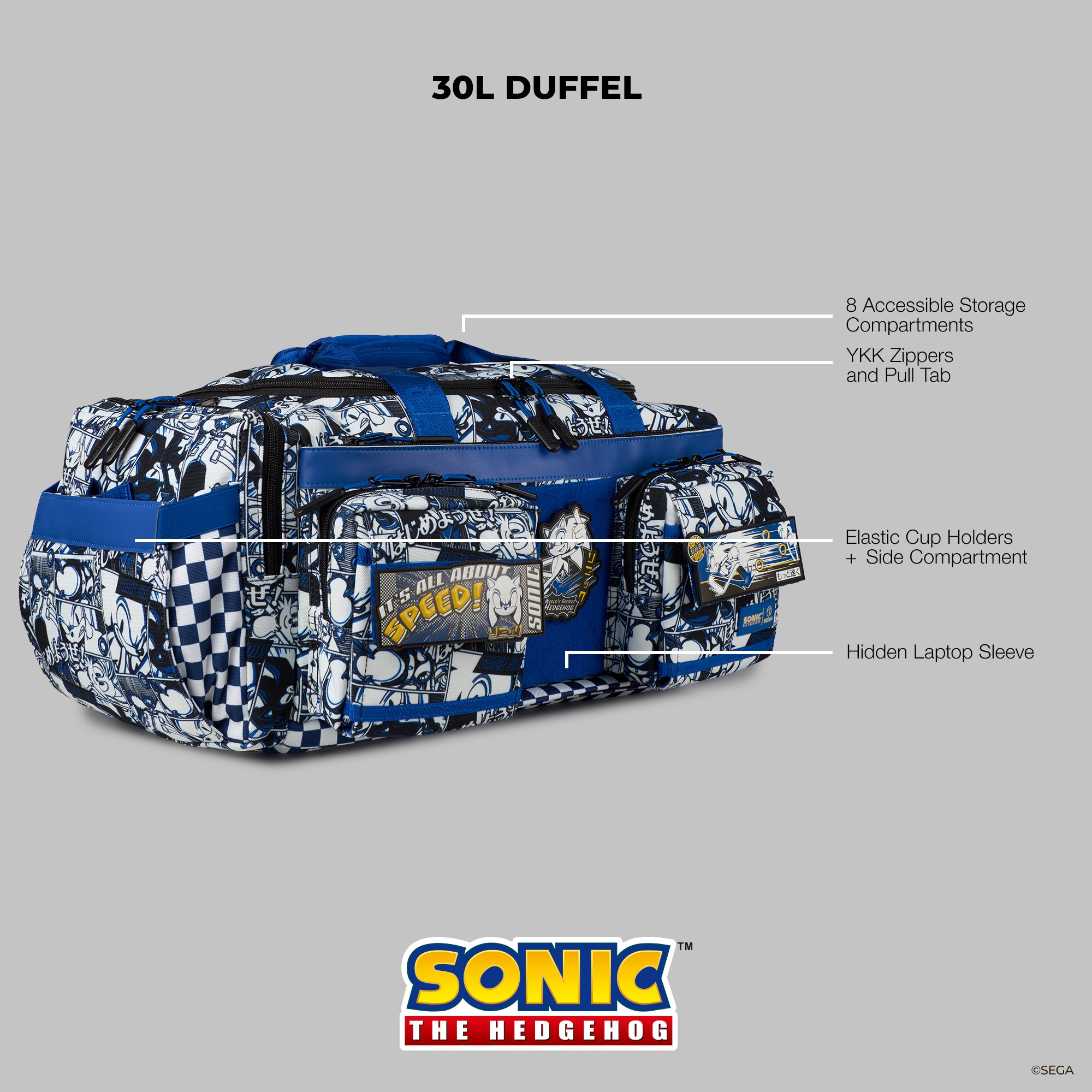 30L Perfect Duffle Bag Sonic The Hedgehog