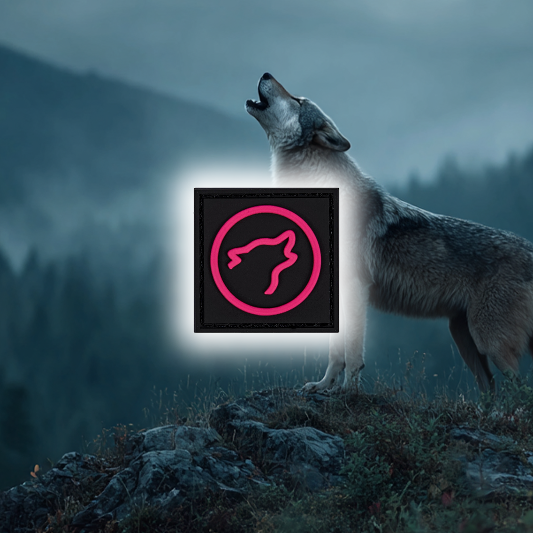 Logo testa di lupo nero/rosa