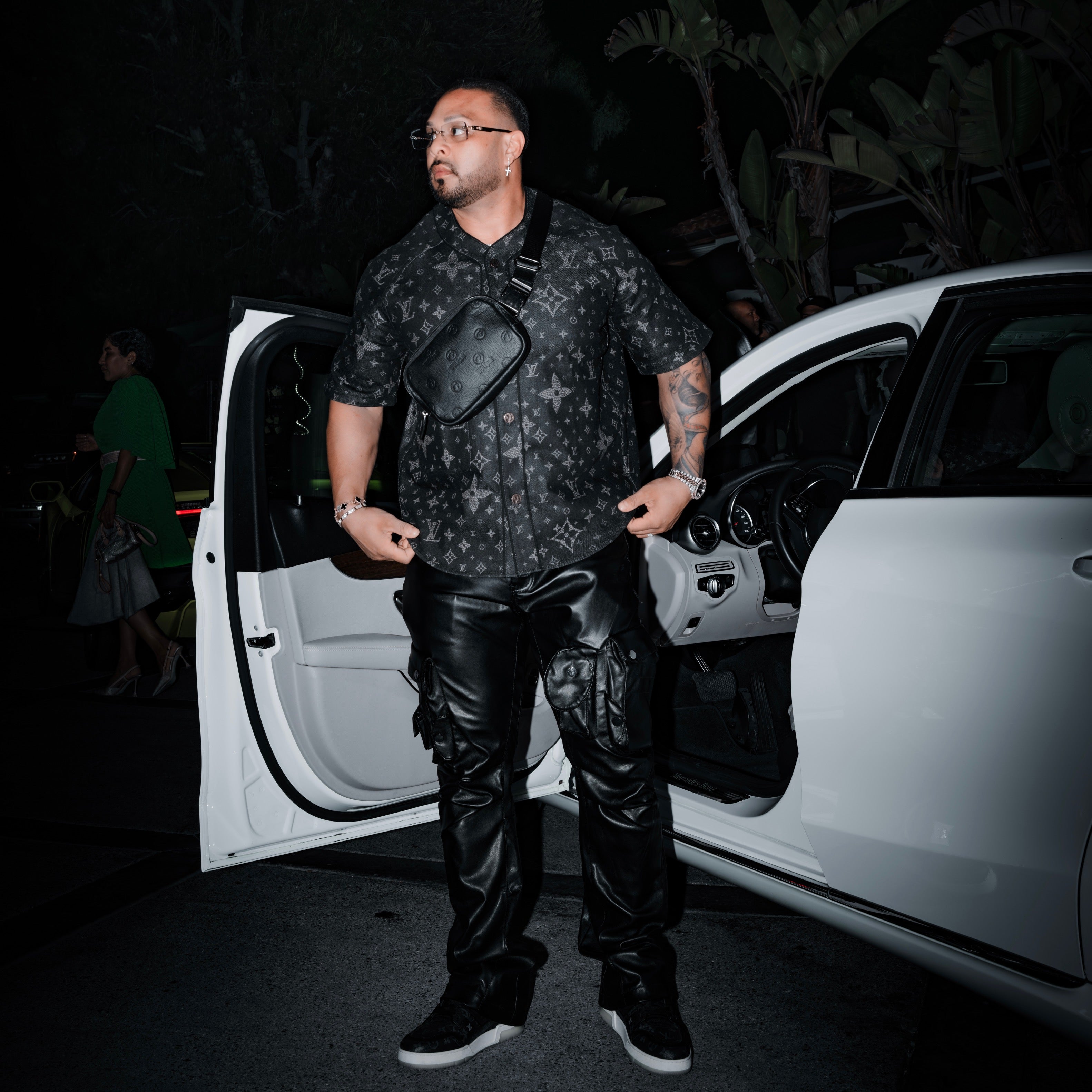 Sac à bandoulière en cuir de luxe noir