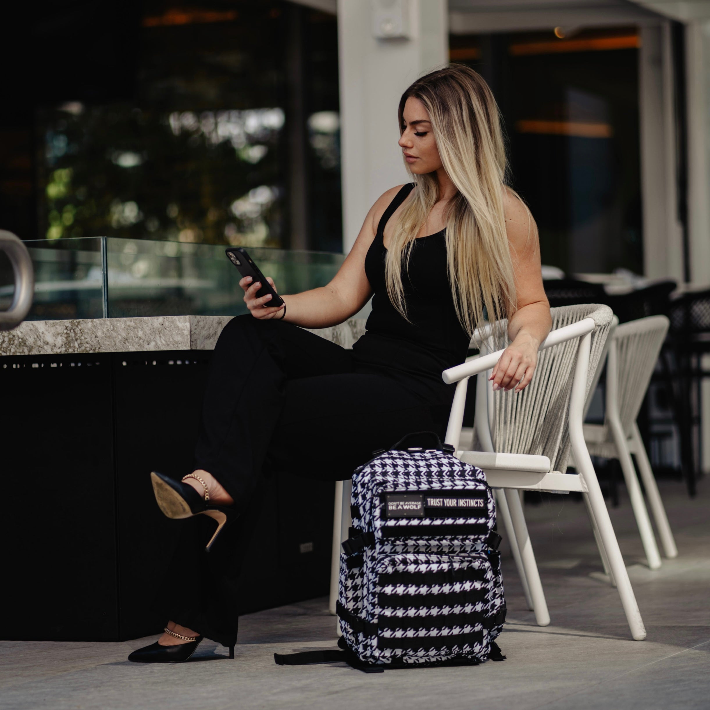 Sac à dos 35L pied-de-poule