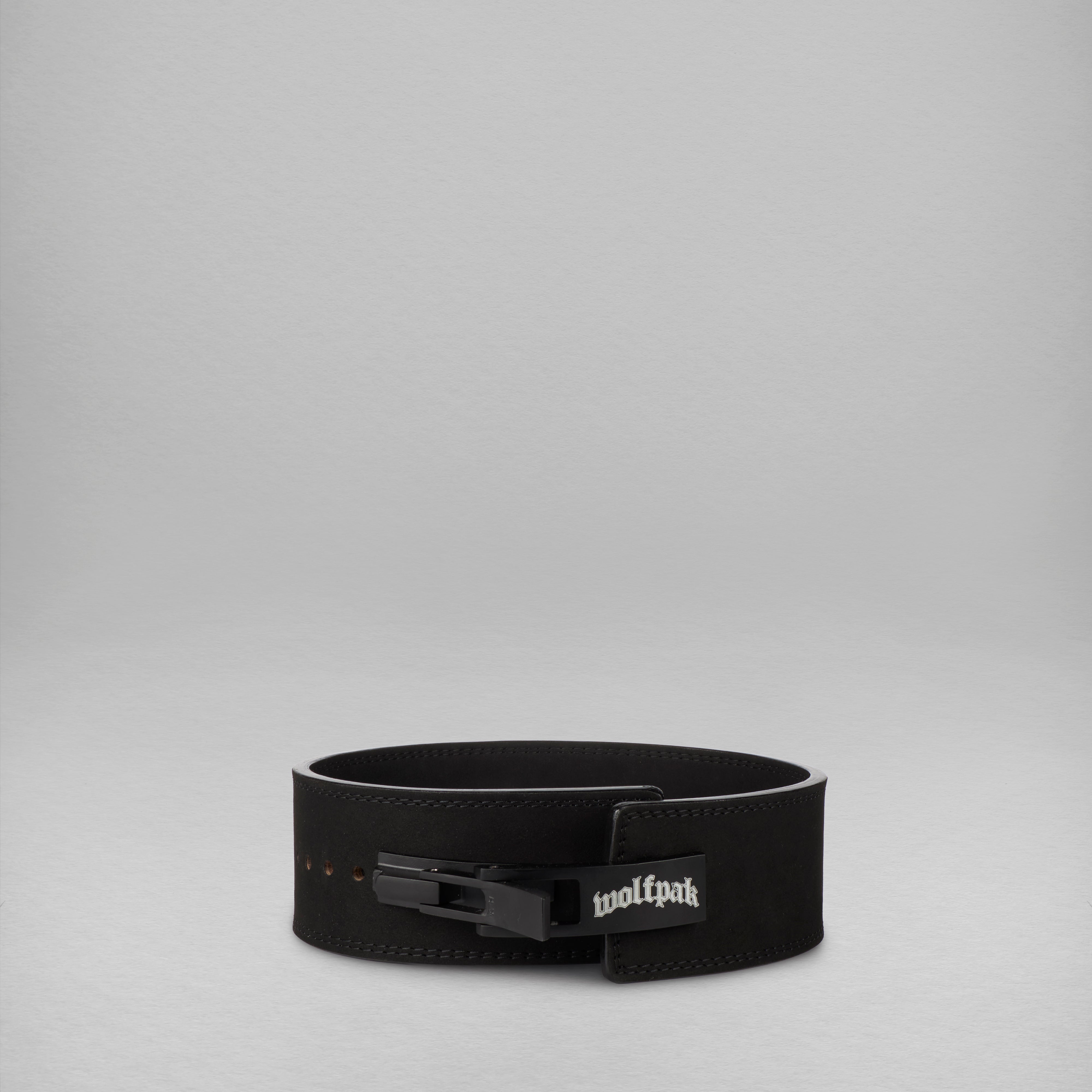 10mm Deathwing Logo Black Lever Lock Leather Belt