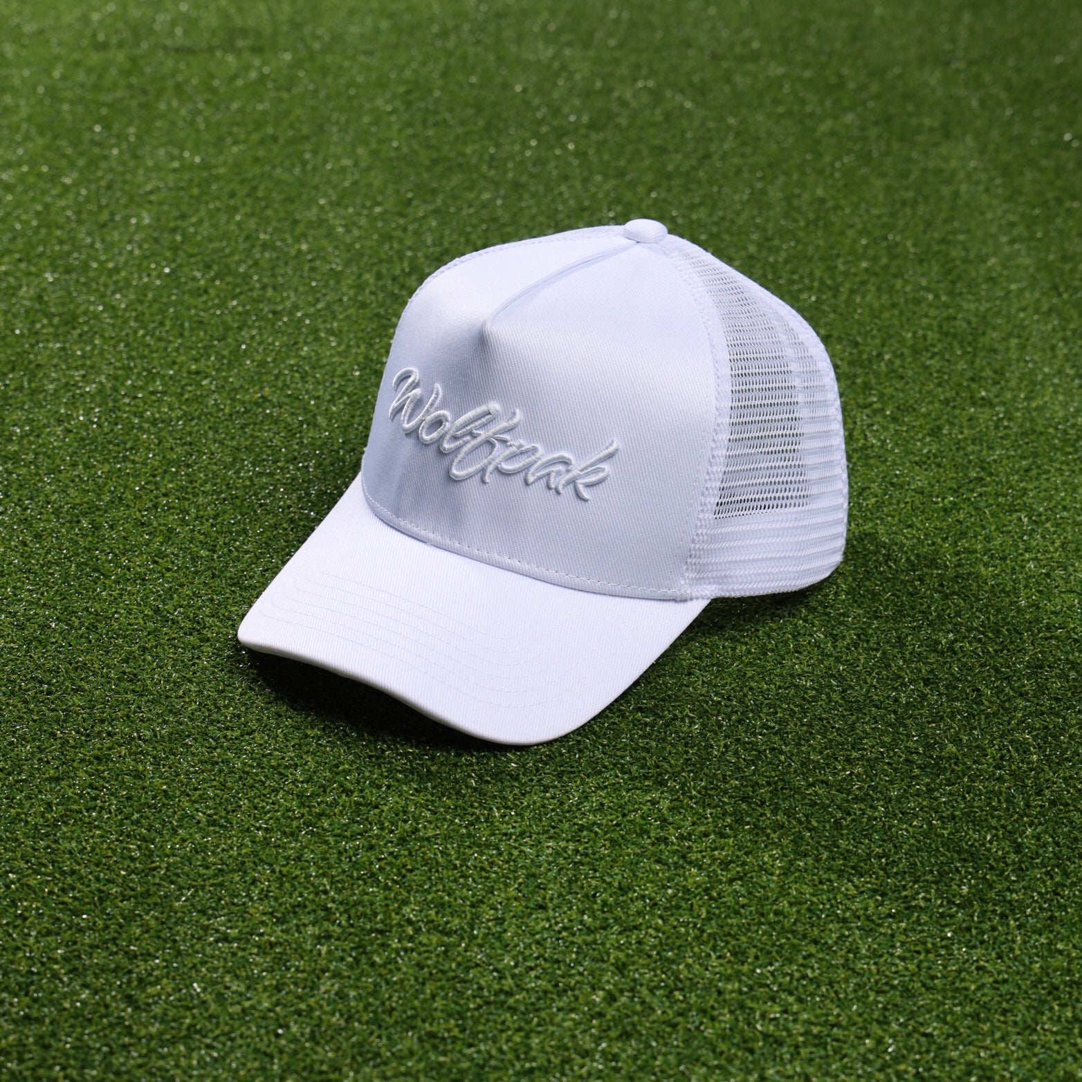 Trucker Hat Script Arctic White