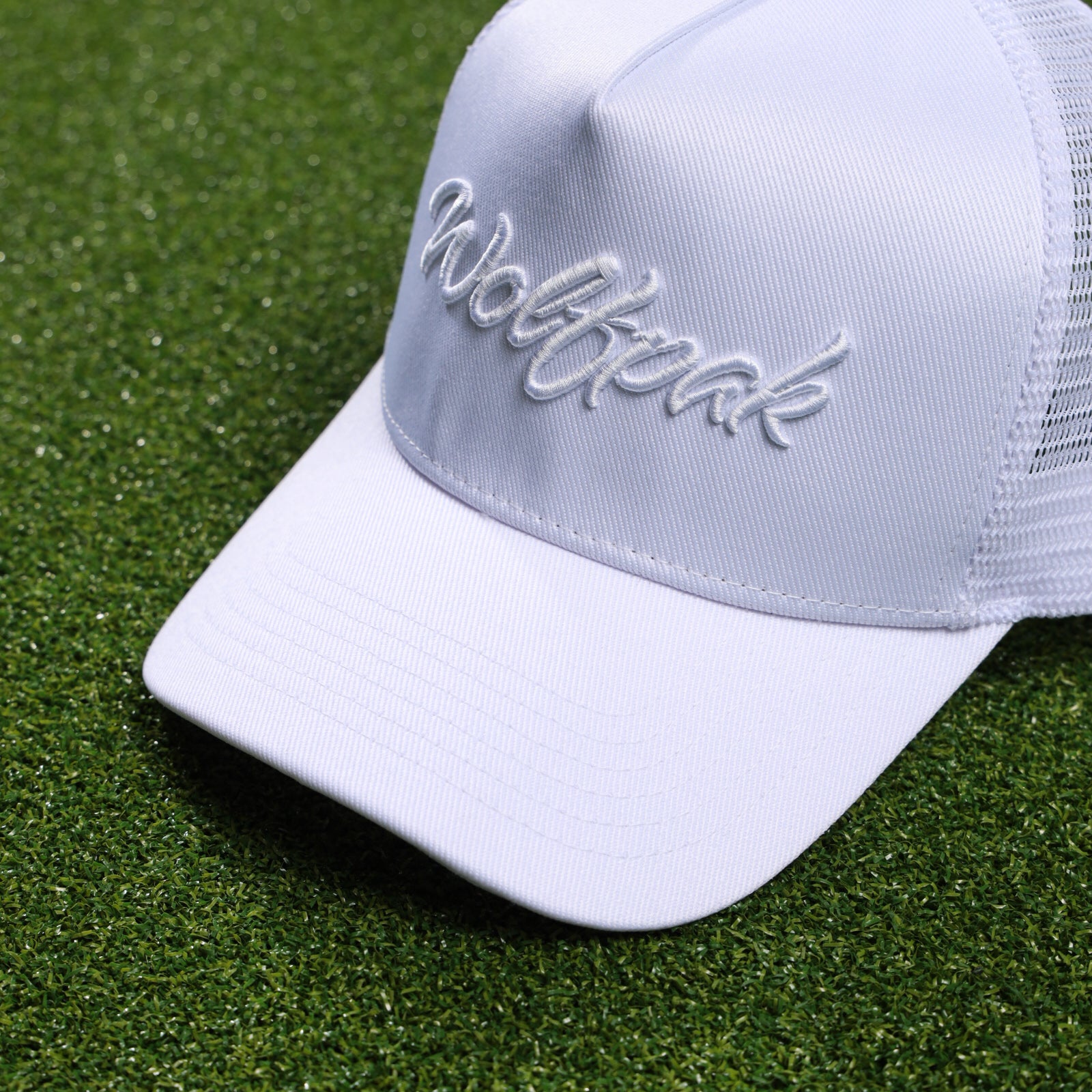 Trucker Hat Script Arctic White