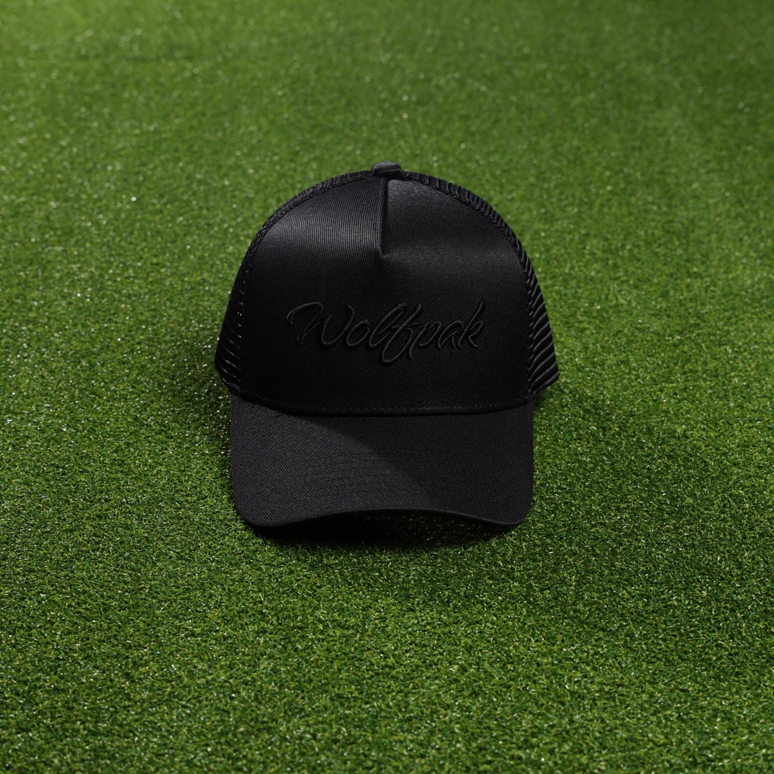 Trucker Hat Script Alpha Black