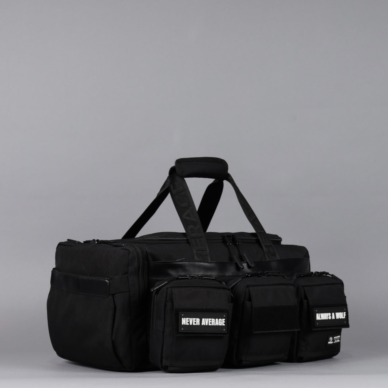 30L Perfect Duffle Bag Alpha Black (3 Pockets w/Full Velcro Front)