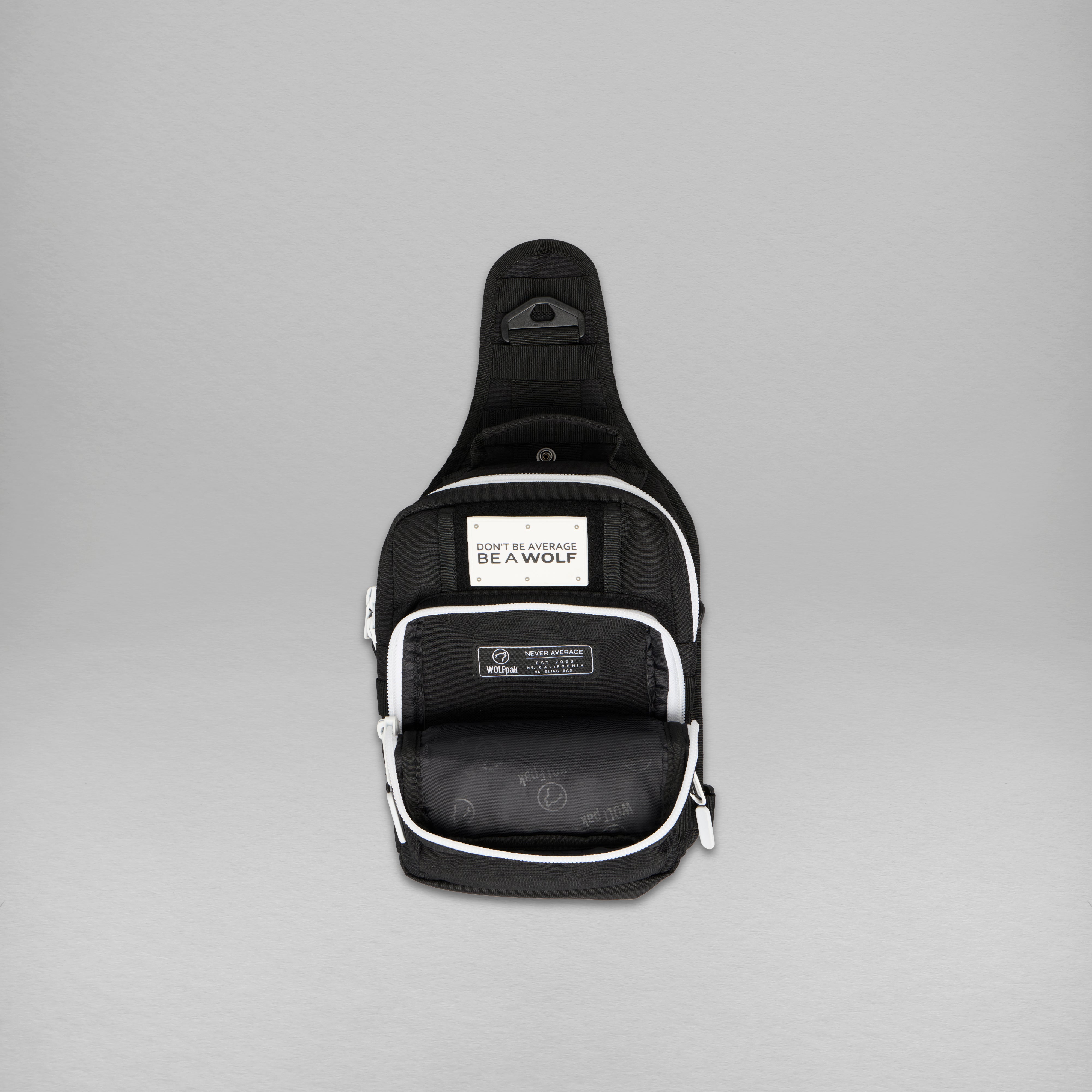 9L Tactical Sling Bag Alpha Black with White Accents