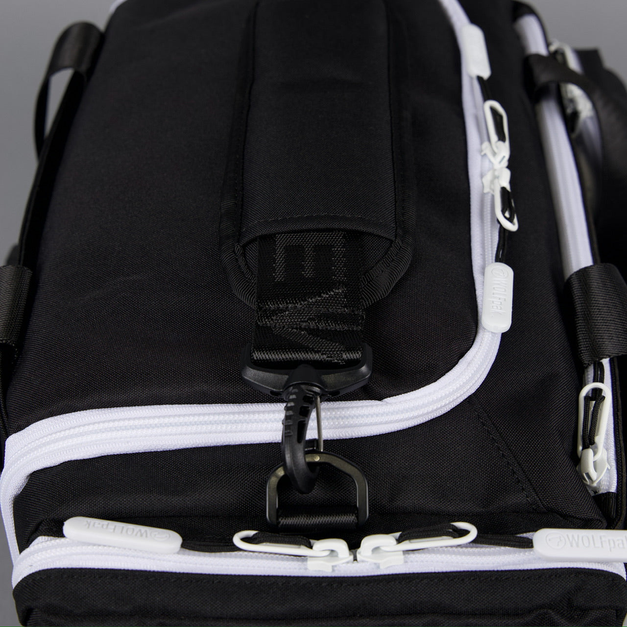20L Mini Duffle Bag Black with White Accents