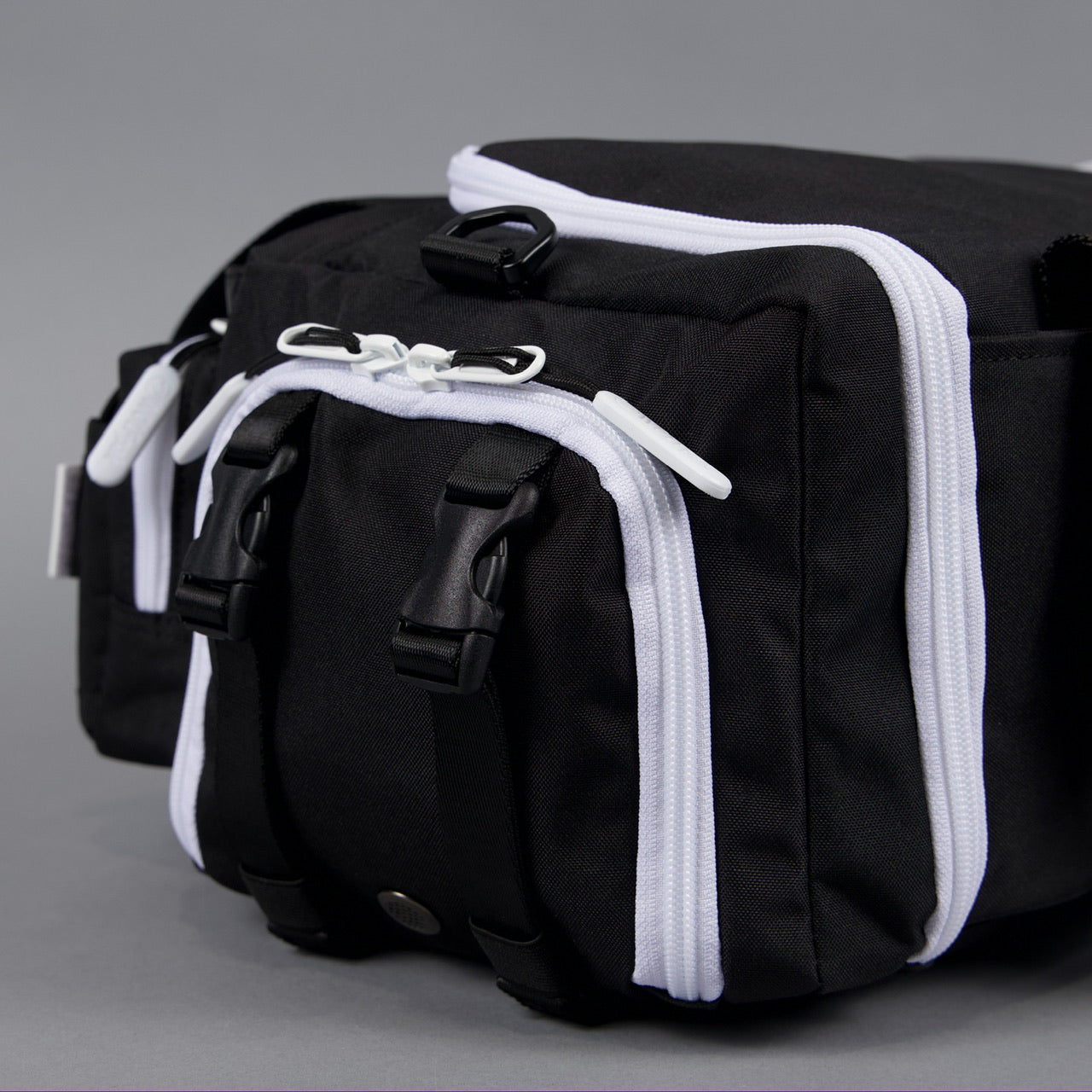 20L Mini Duffle Bag Black with White Accents