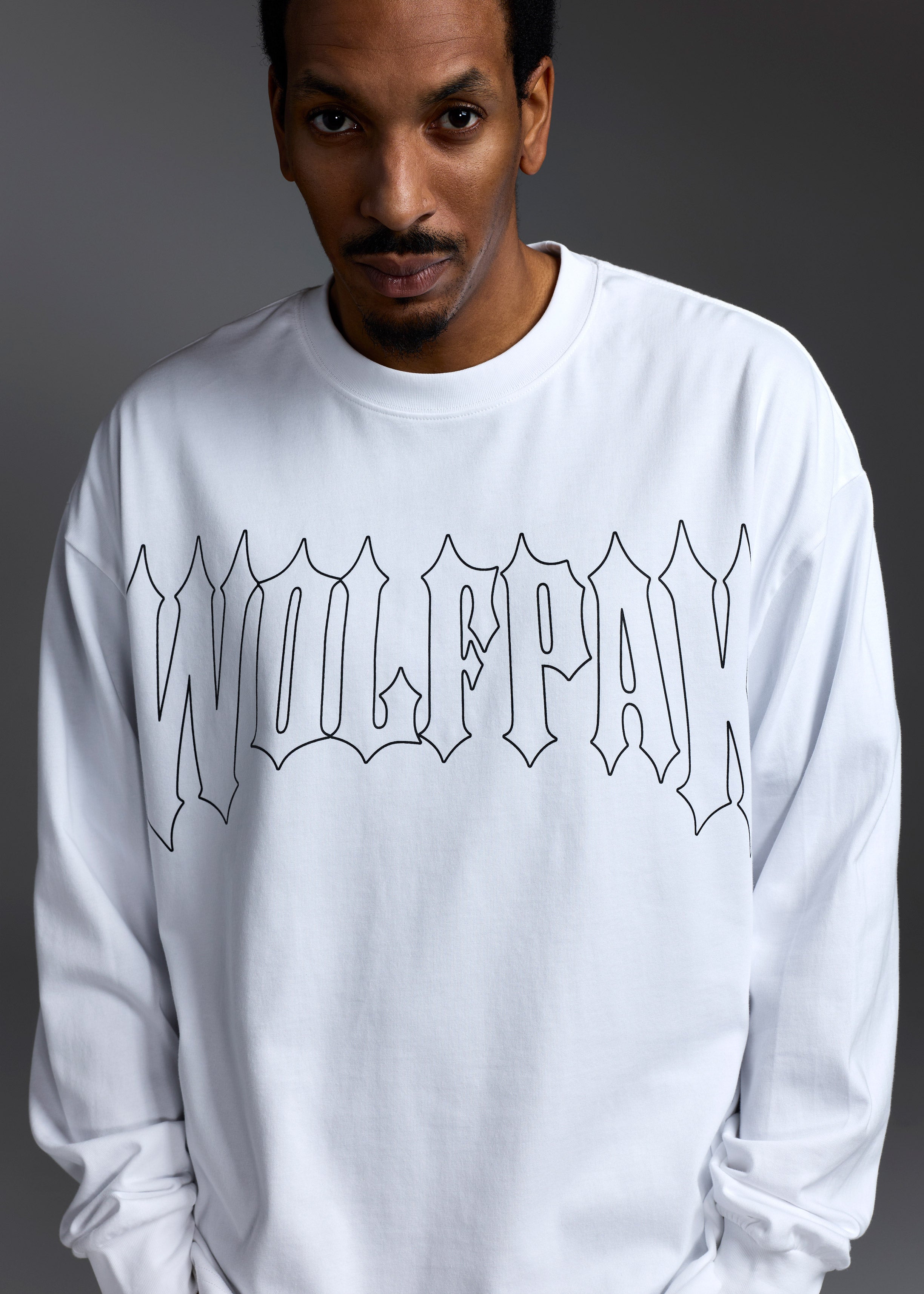 Ironwood Outline White Long Sleeve Tee