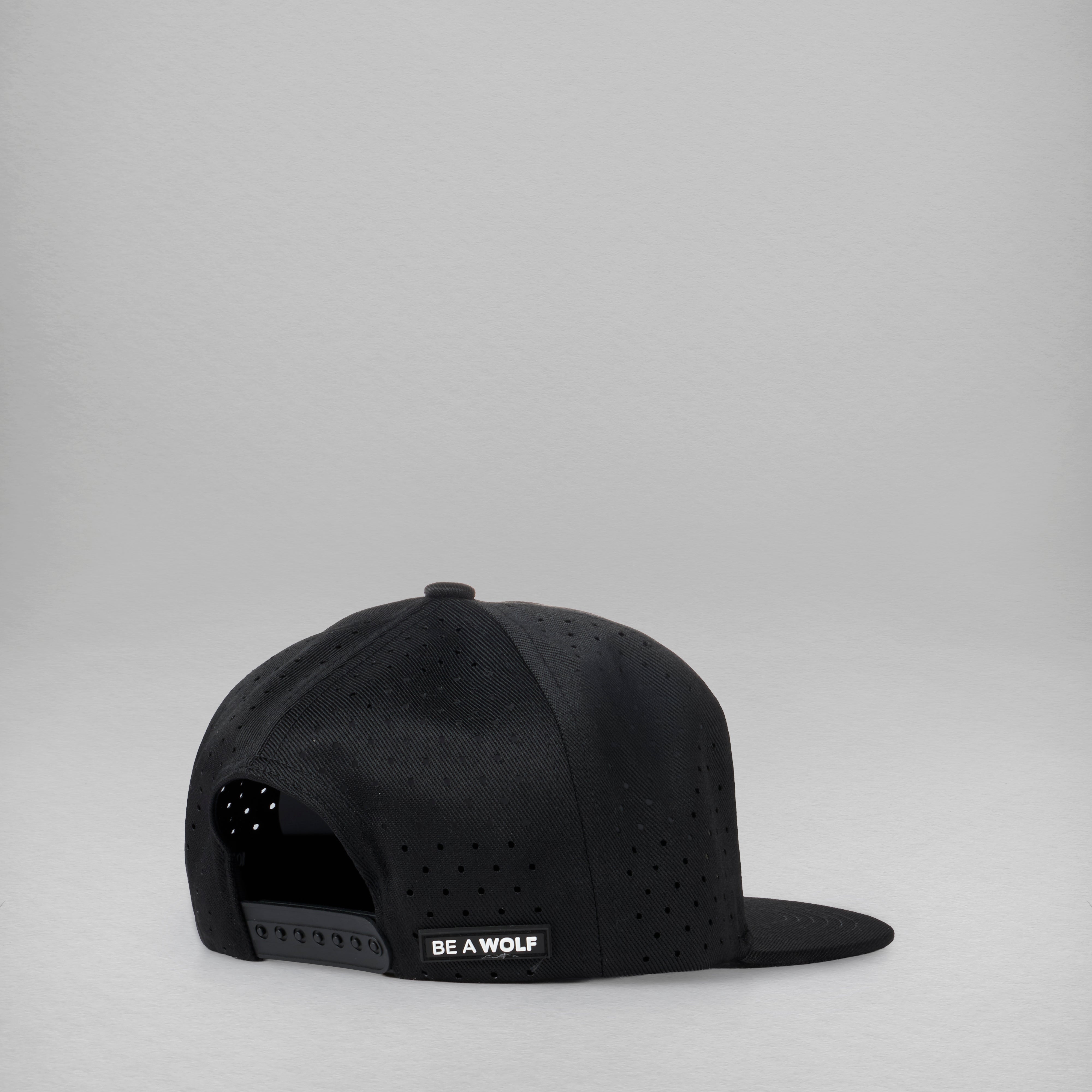 Flat Bill Snapback Hat Alpha Black White Accents