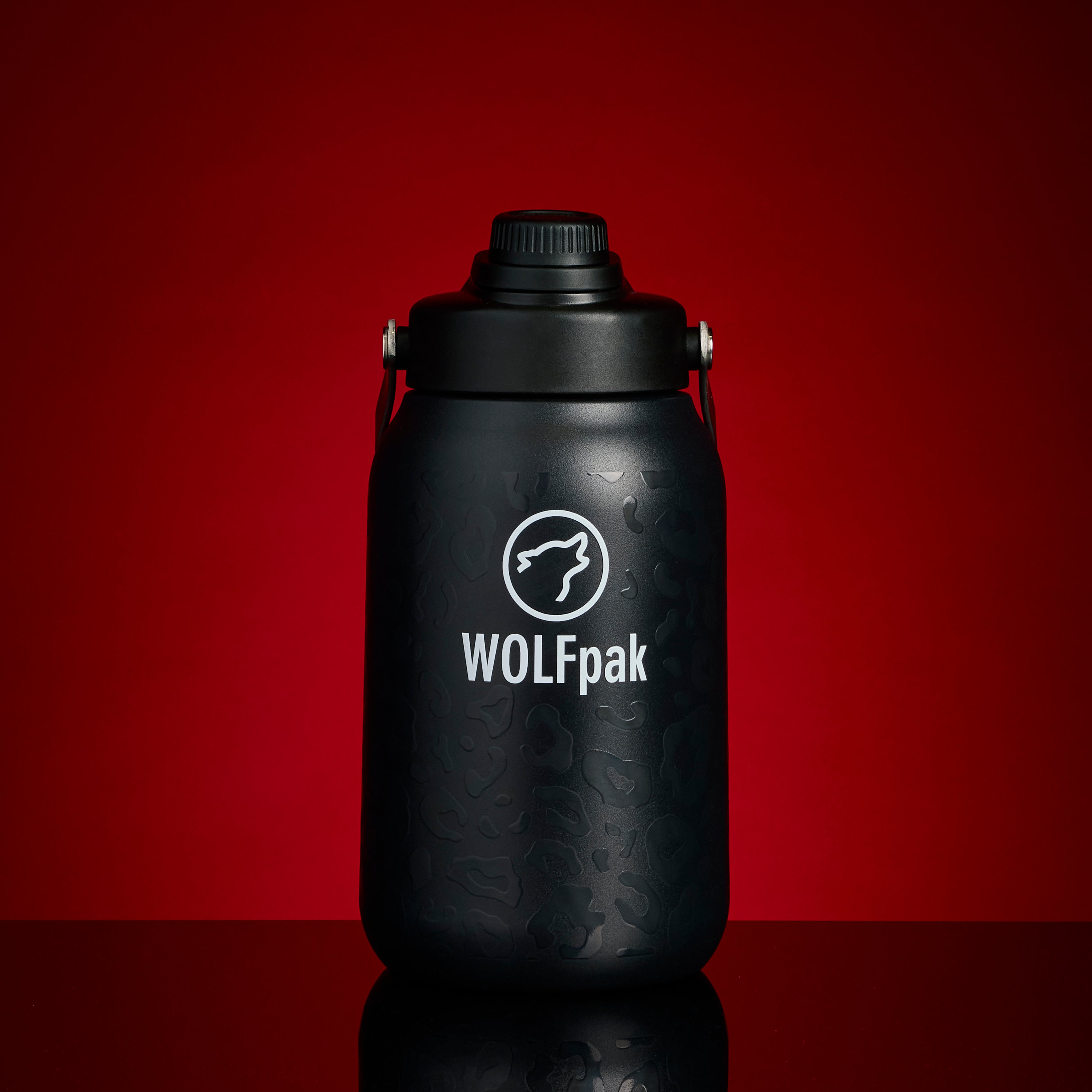 64oz Flask Black Leopard