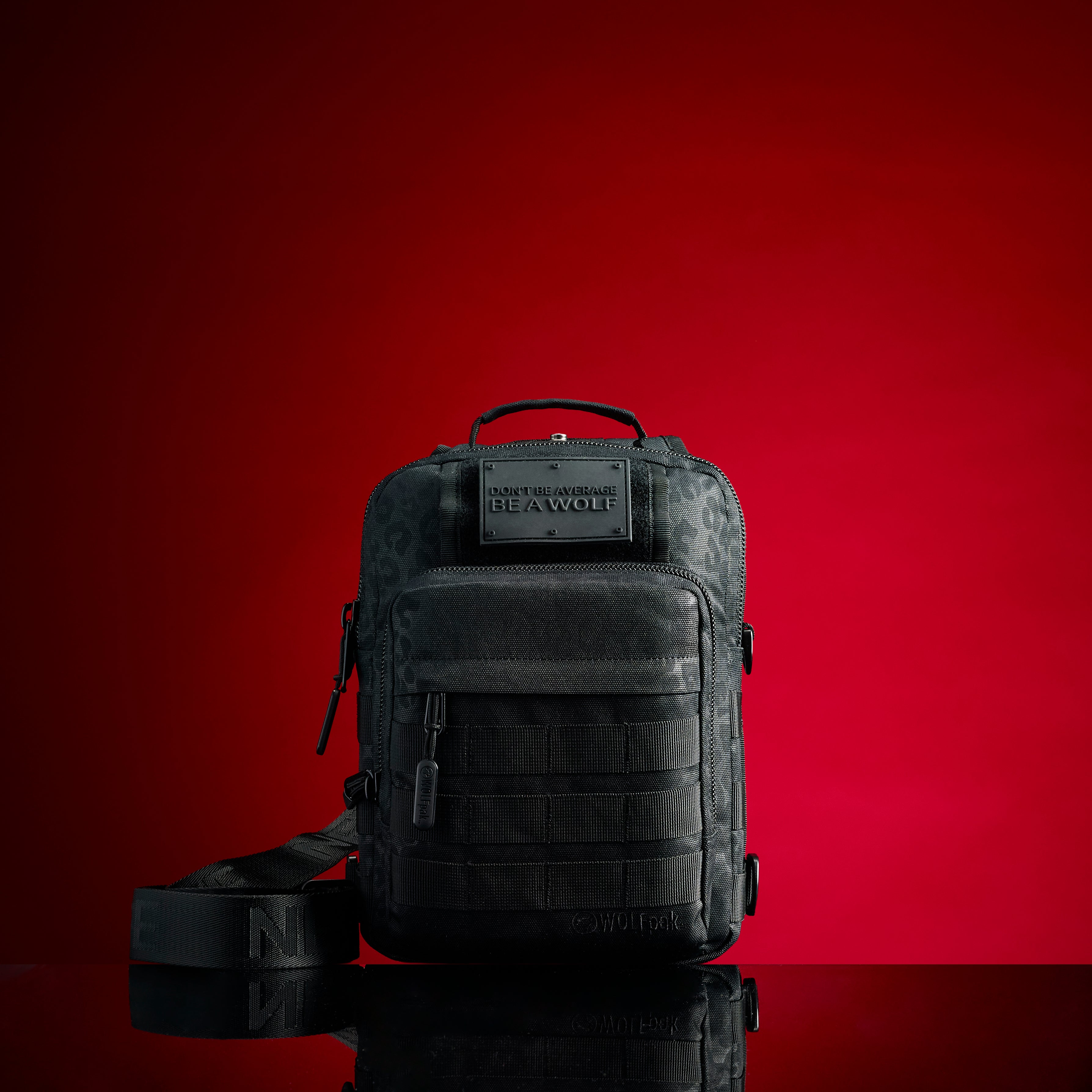 9L Tactical Sling Bag Black Leopard