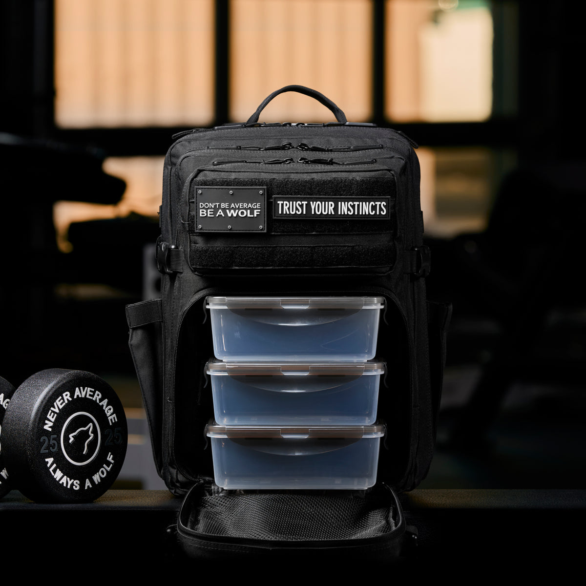 WOLFpak - 35L Alpha Black Meal Prep Management - Backpack - Alpha Black - Gym Bag - Tactical Backpack - Travel Gear - Fitness Storage