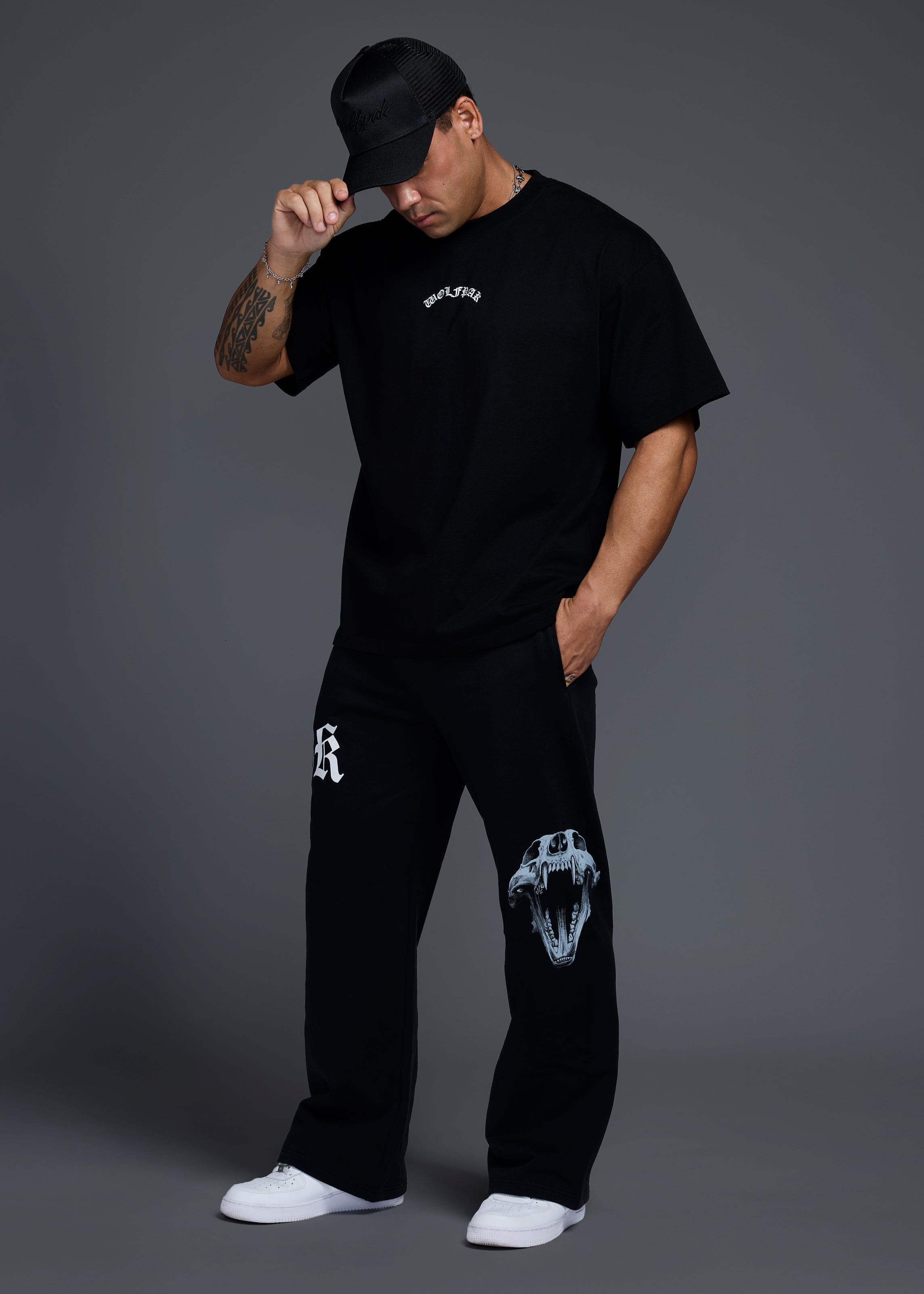 Forever Alpha Black Wide Leg Sweat Pants