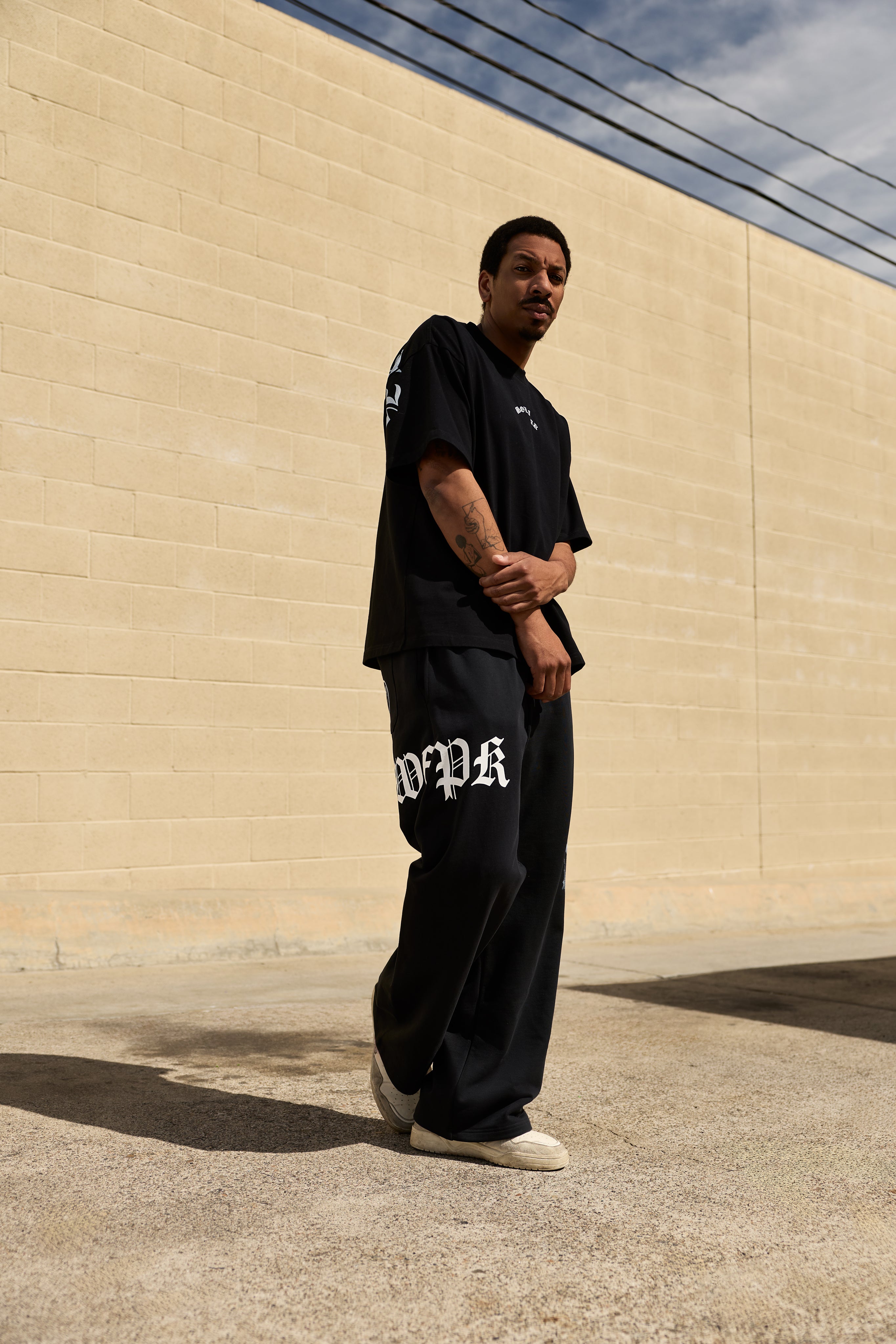 Forever Alpha Black Wide Leg Sweat Pants