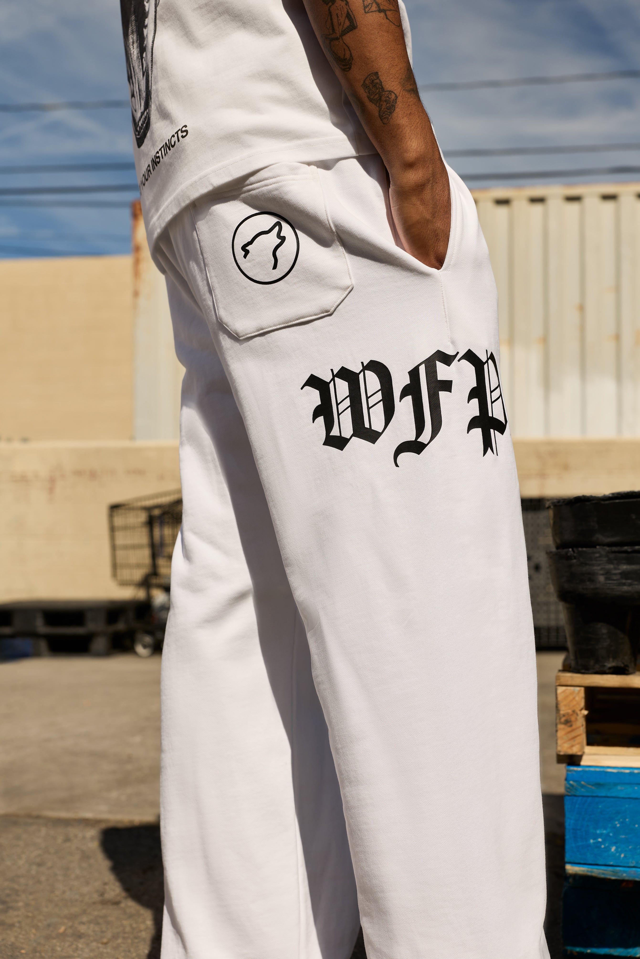 Forever White Wide Leg Sweat Pants