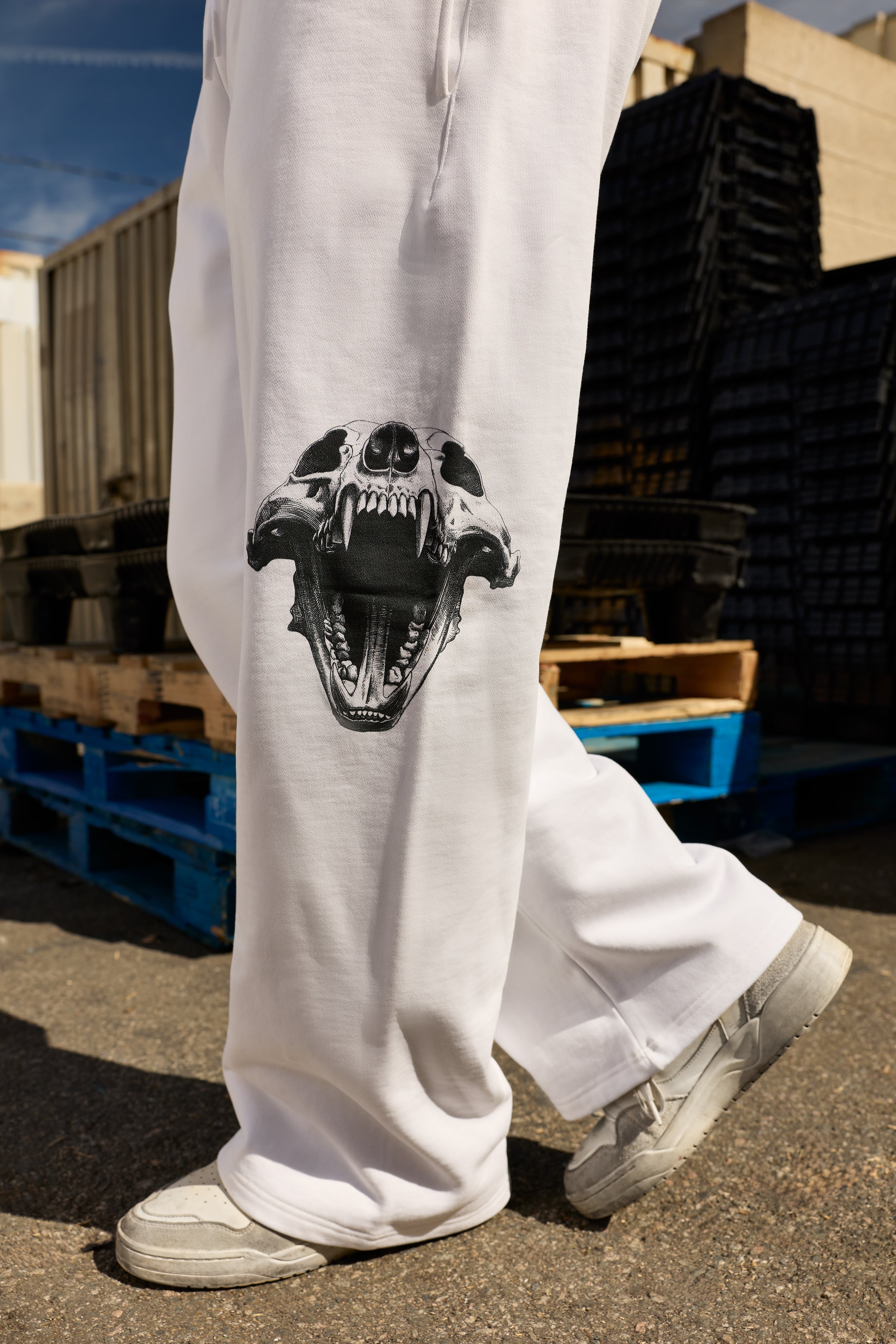 Forever White Wide Leg Sweat Pants