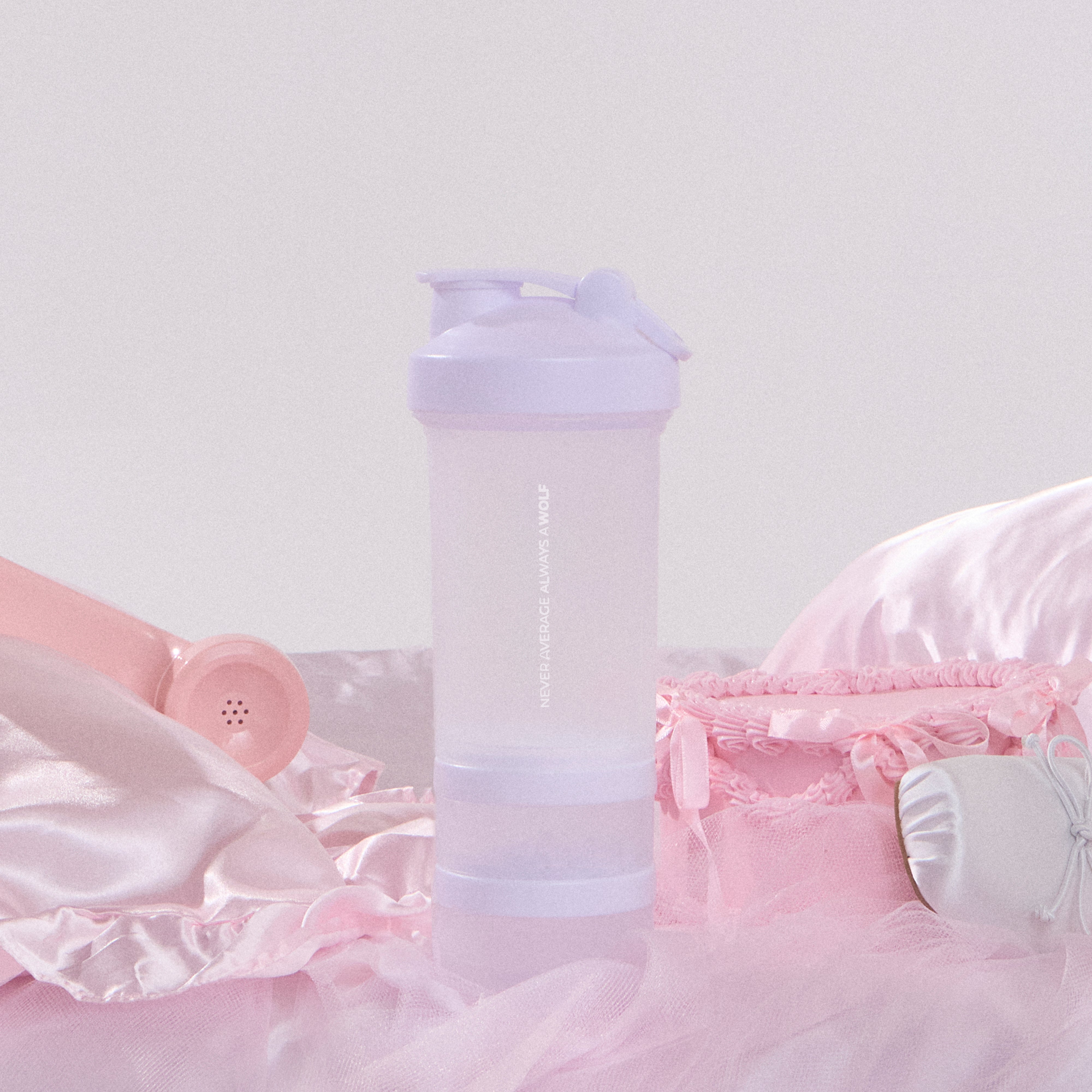 Dream Pink "White" Shaker Bottle With Storage Compartments