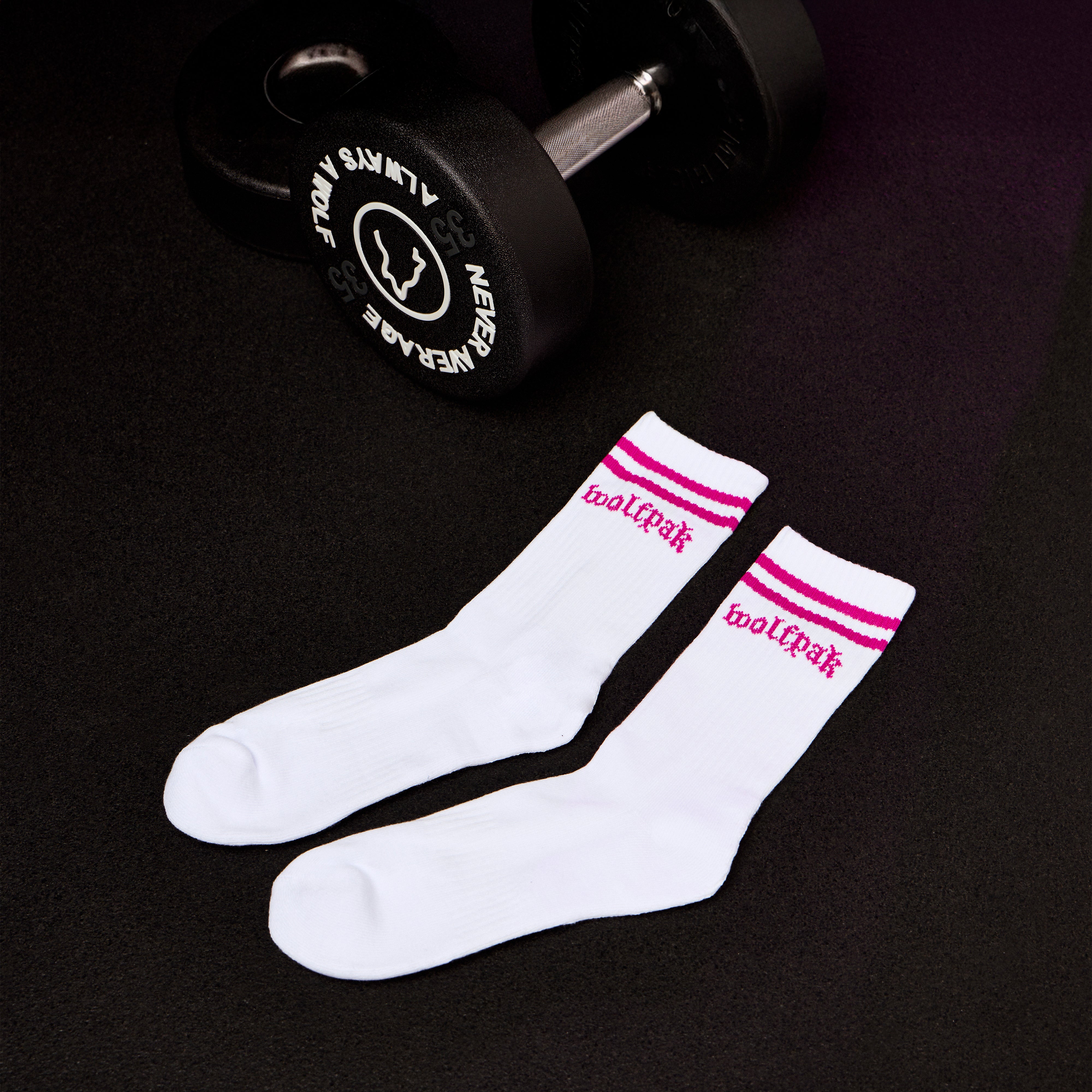 Deathwing Pink White Crew Socks