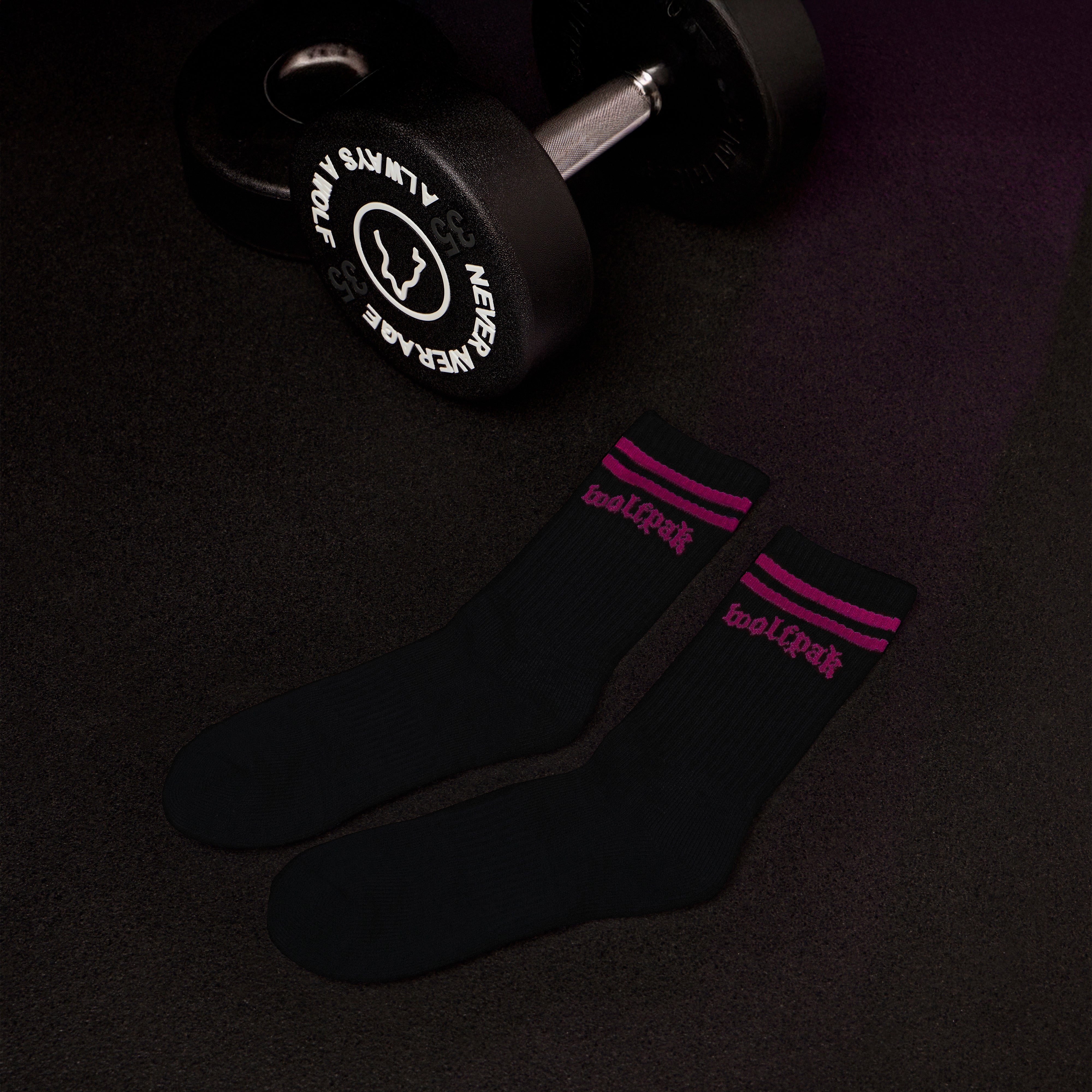 Deathwing Pink Black Crew Socks