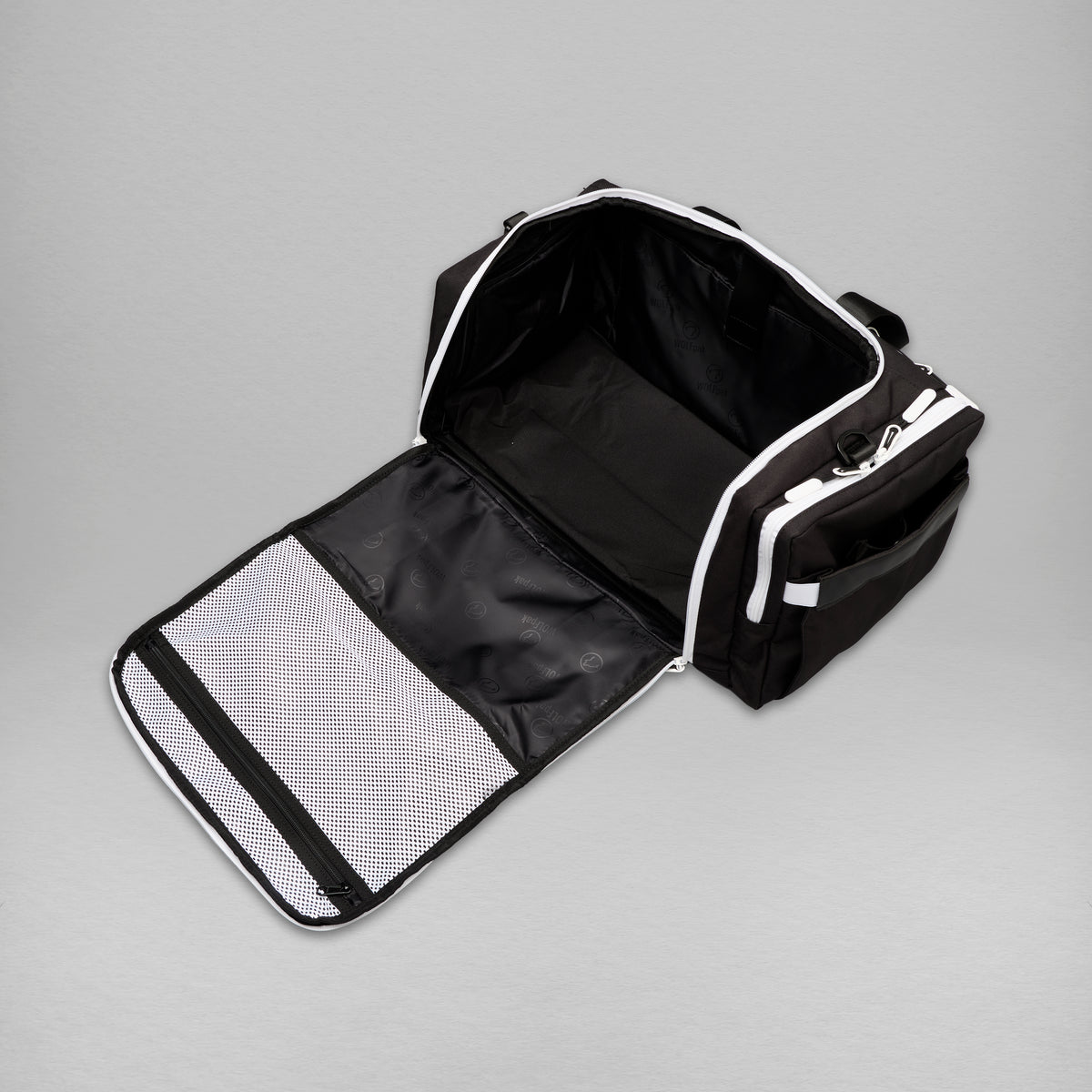 30L Perfect Duffle Bag Alpha Black White Accents