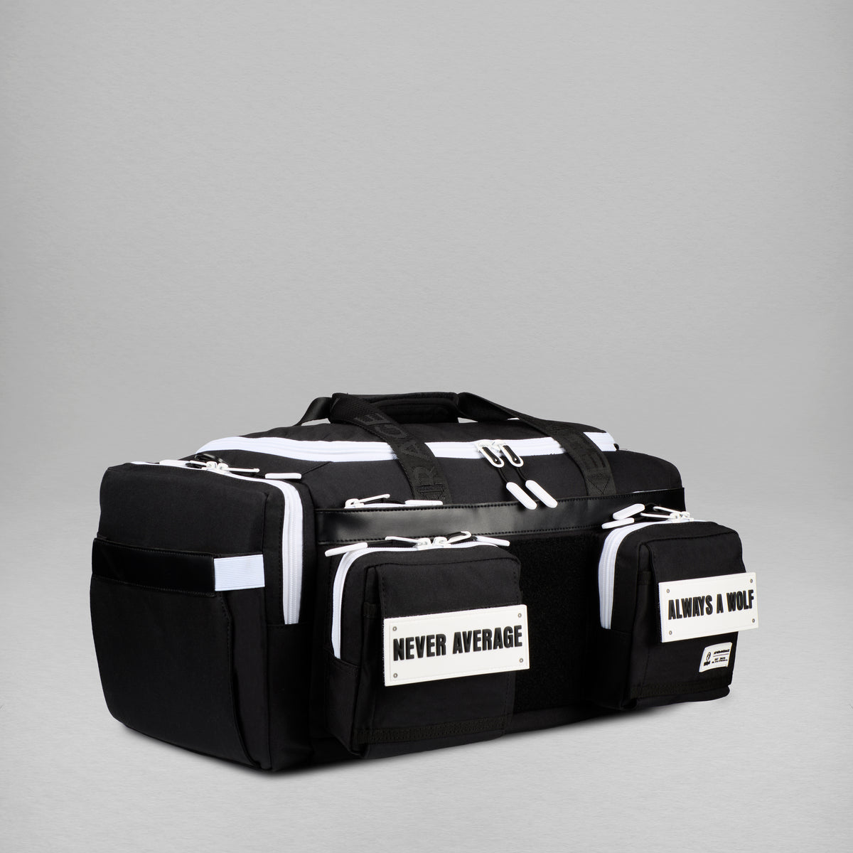 30L Perfect Duffle Bag Alpha Black White Accents