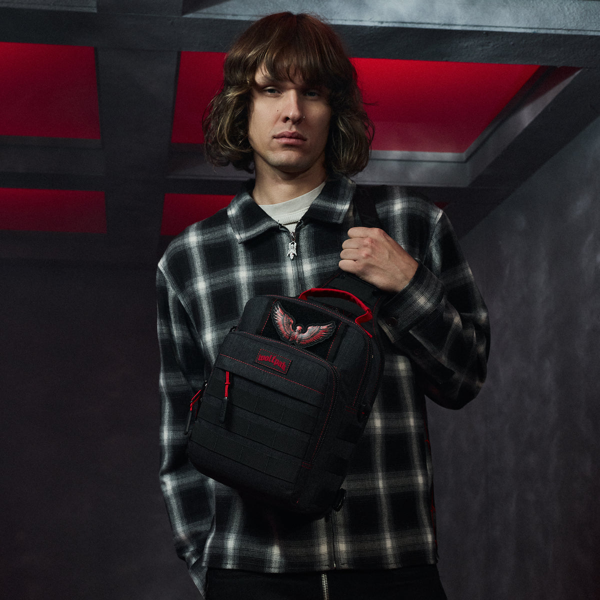 9L Tactical Sling Bag Deathwing Red