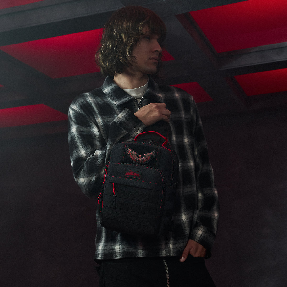 9L Tactical Sling Bag Deathwing Red