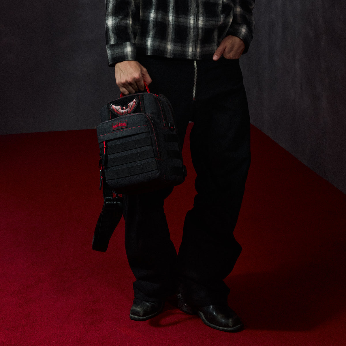 9L Tactical Sling Bag Deathwing Red