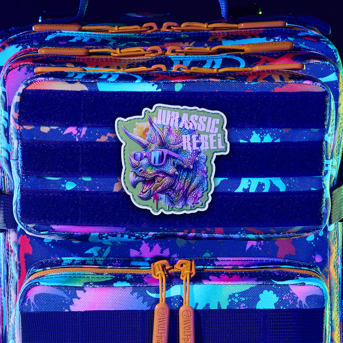 Neon Dino Jurassic Rebel Patch
