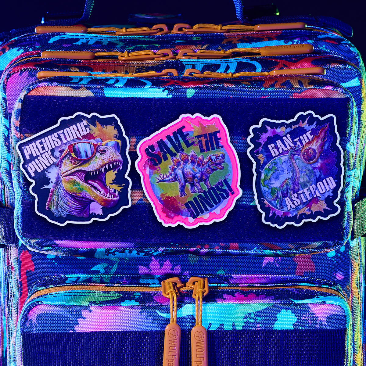 Neon Dino Prehistoric Punk Patch Bundle