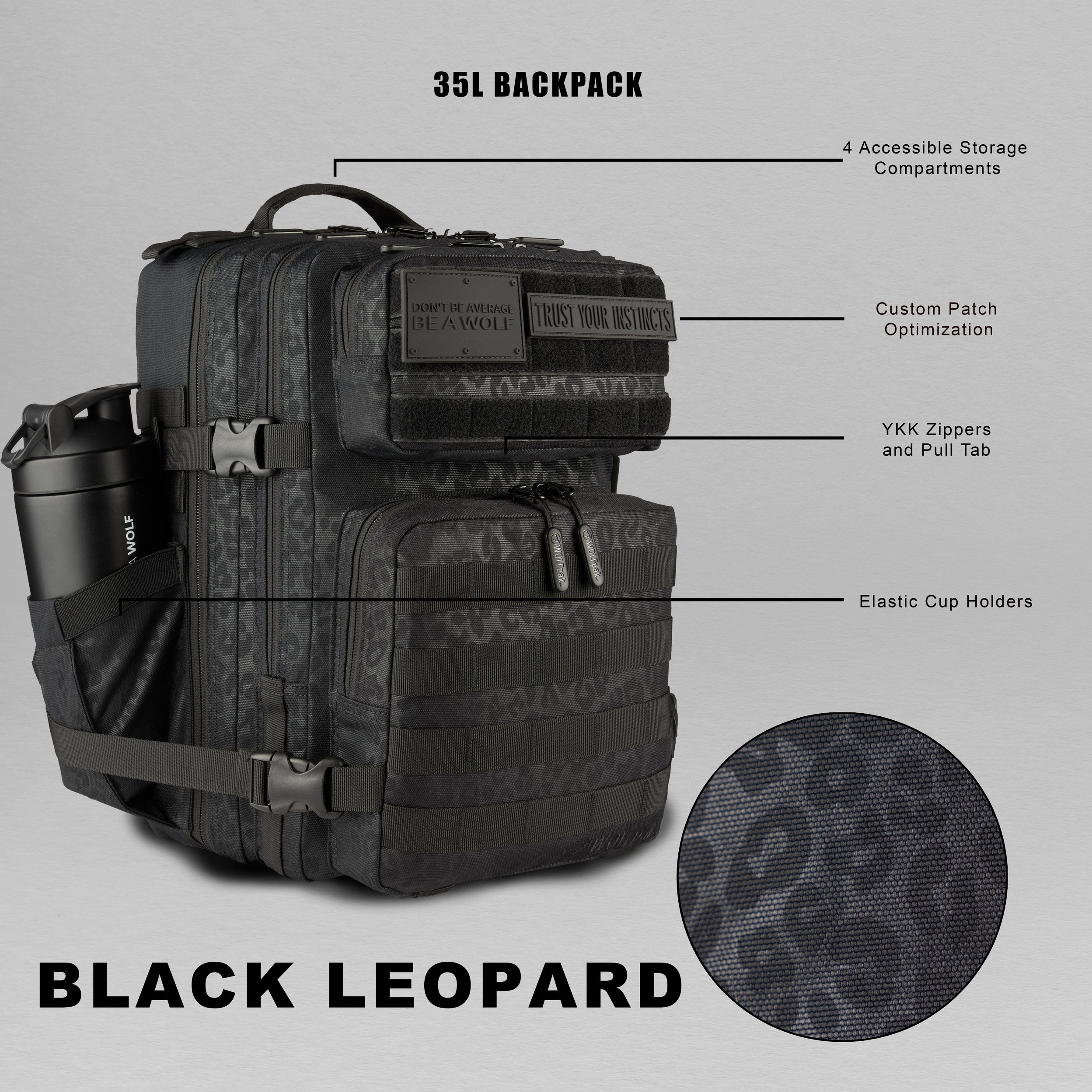 Sac à dos 35L Noir Léopard