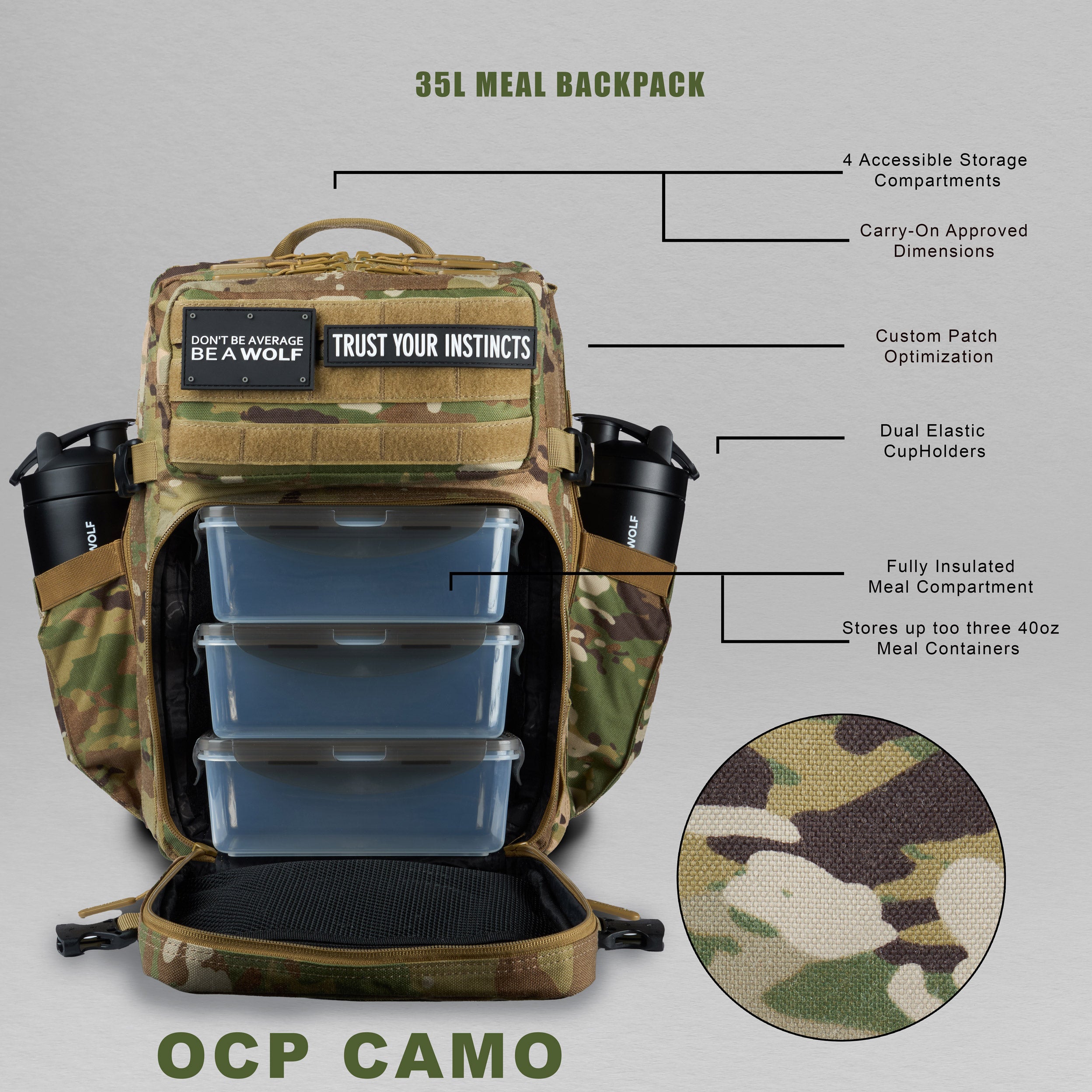 35L OCP Camo Meal Prep Management