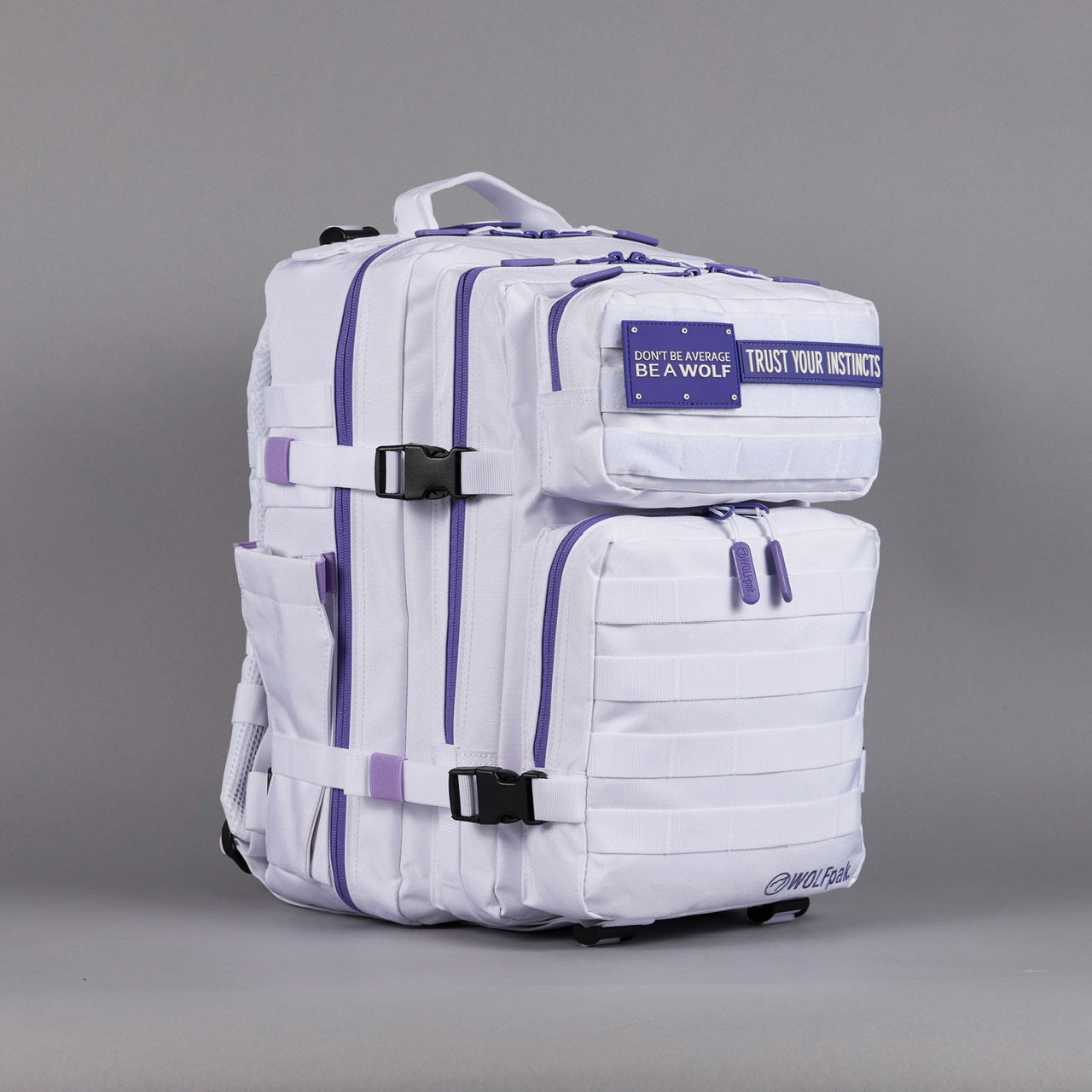 35L Backpack White With Purple Accents