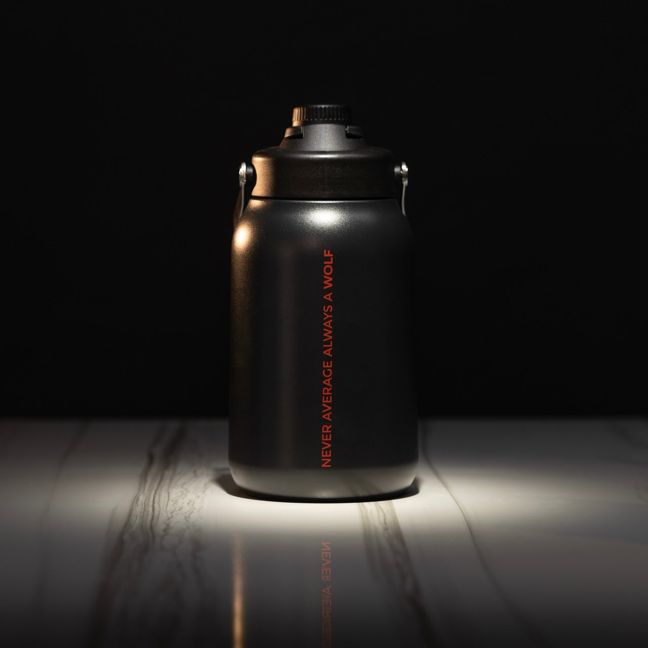 64oz Flask Black Red Letters