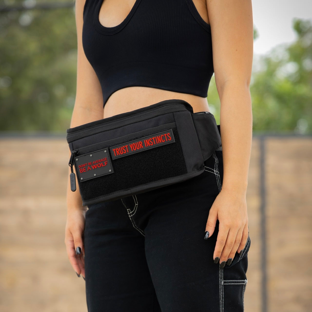 Fanny Pack Alpha Black With Red Accents