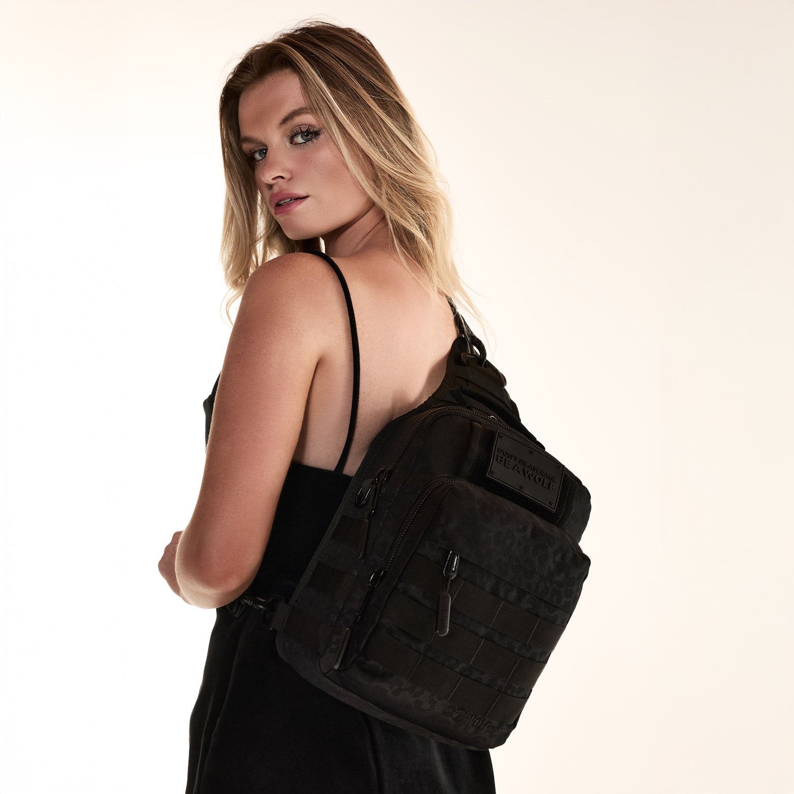 9L Tactical Sling Bag Black Leopard