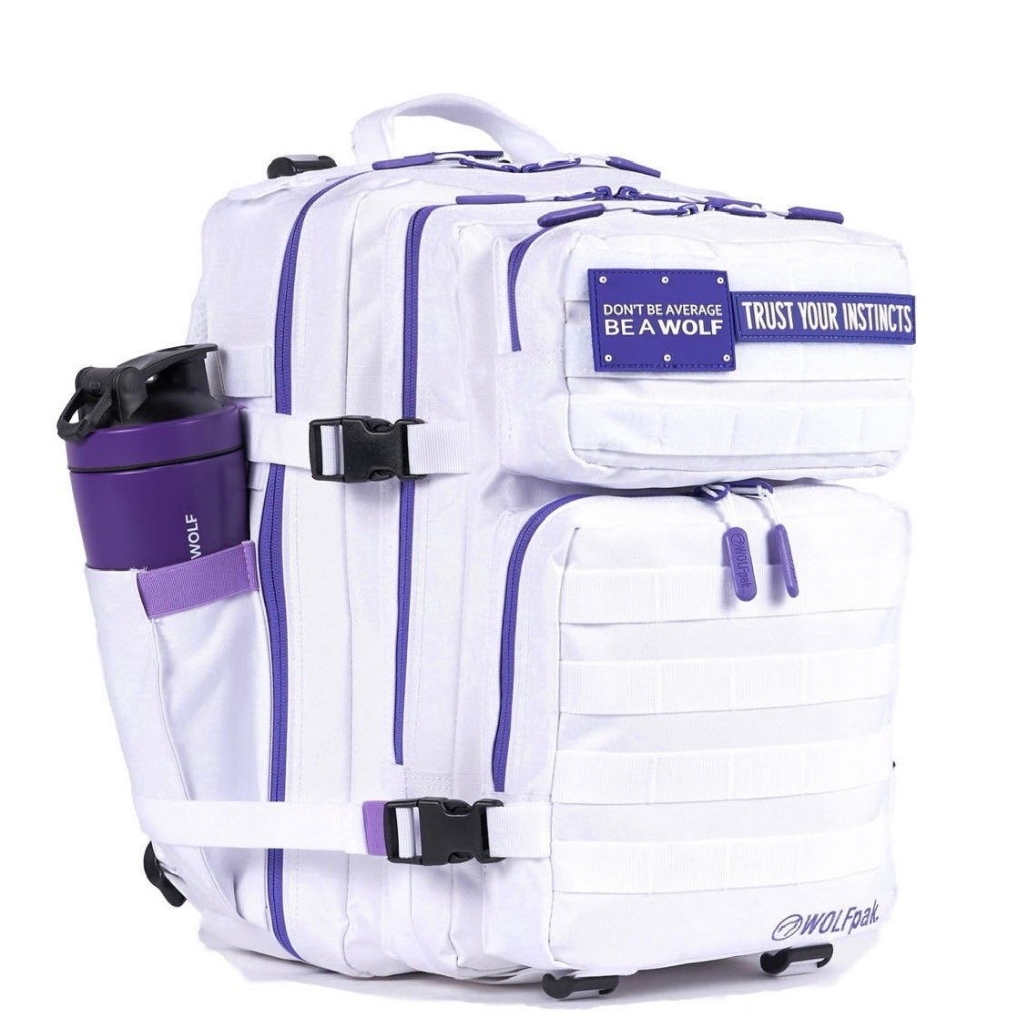 35L Backpack White With Purple Accents
