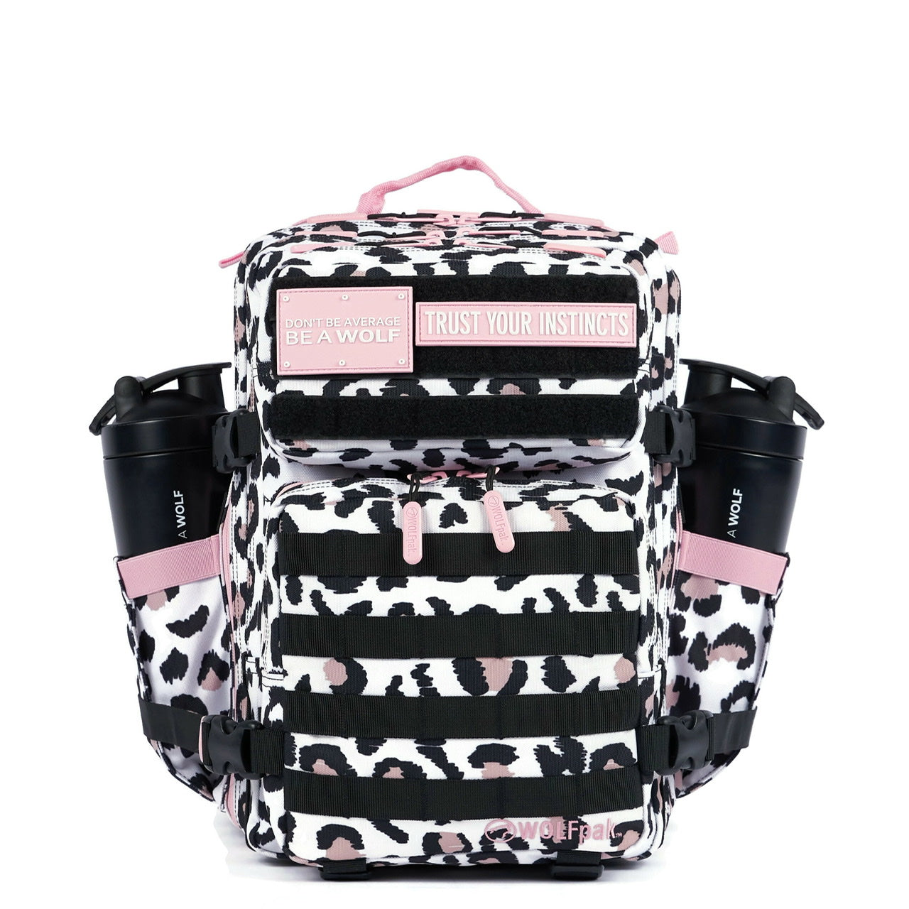 25L Backpack Leopard Pink Zip