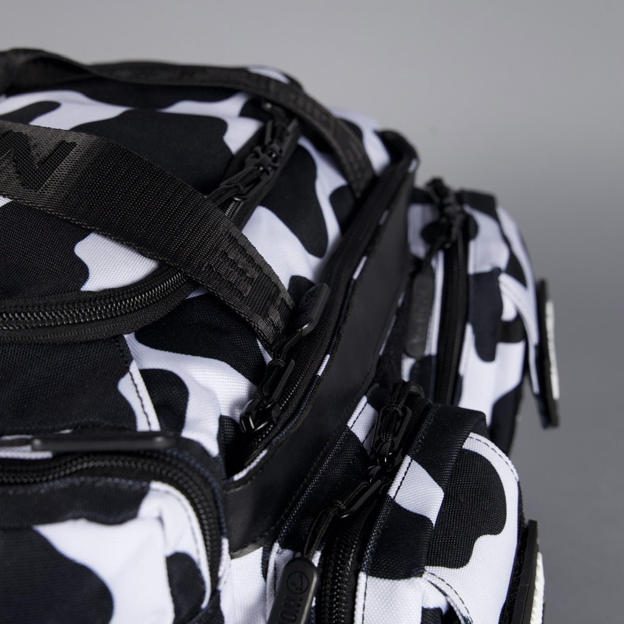 20L Mini Duffle Bag Black White Cow
