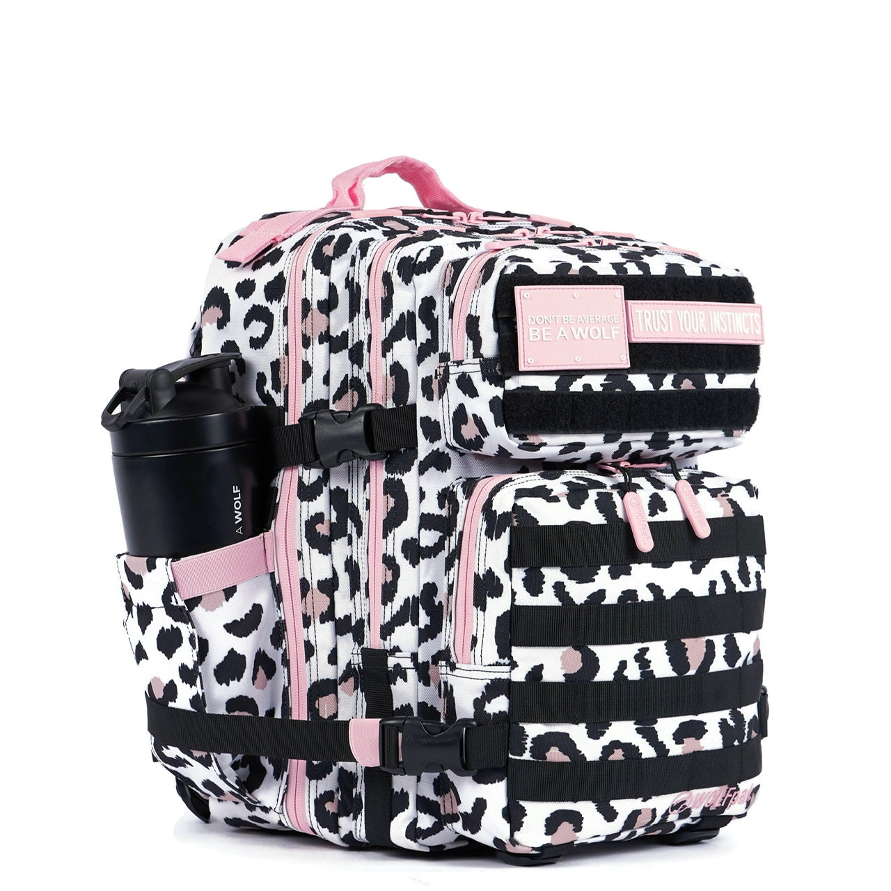 25L Backpack Leopard Pink Zip