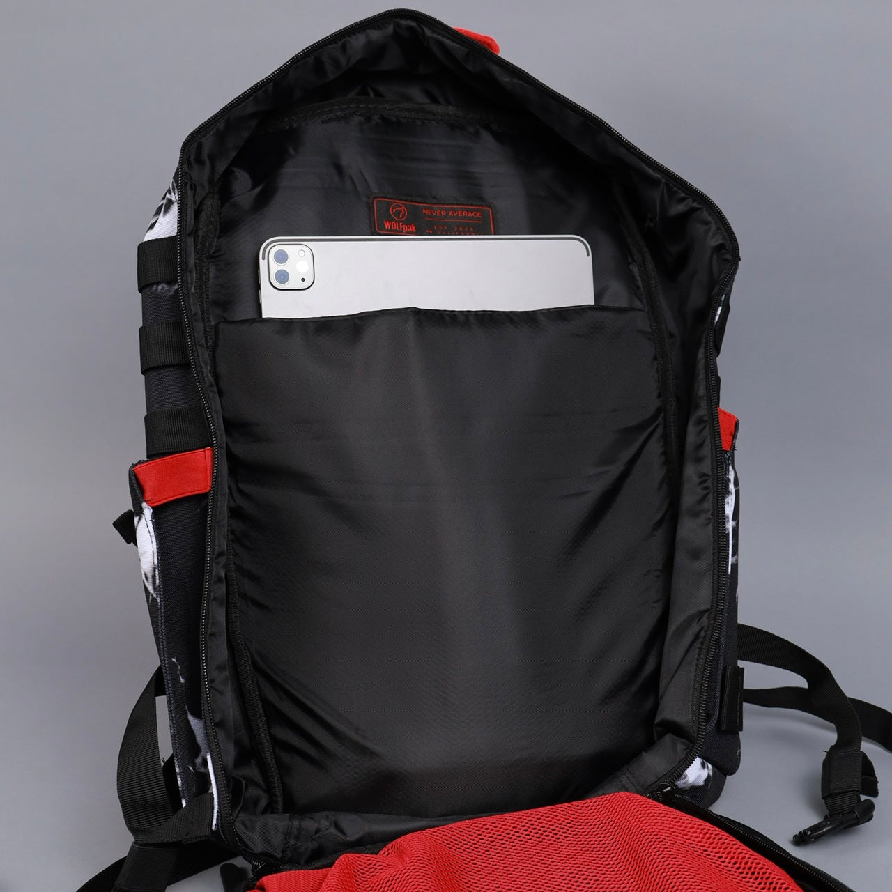 45L Backpack Black Lightning Immortal Red