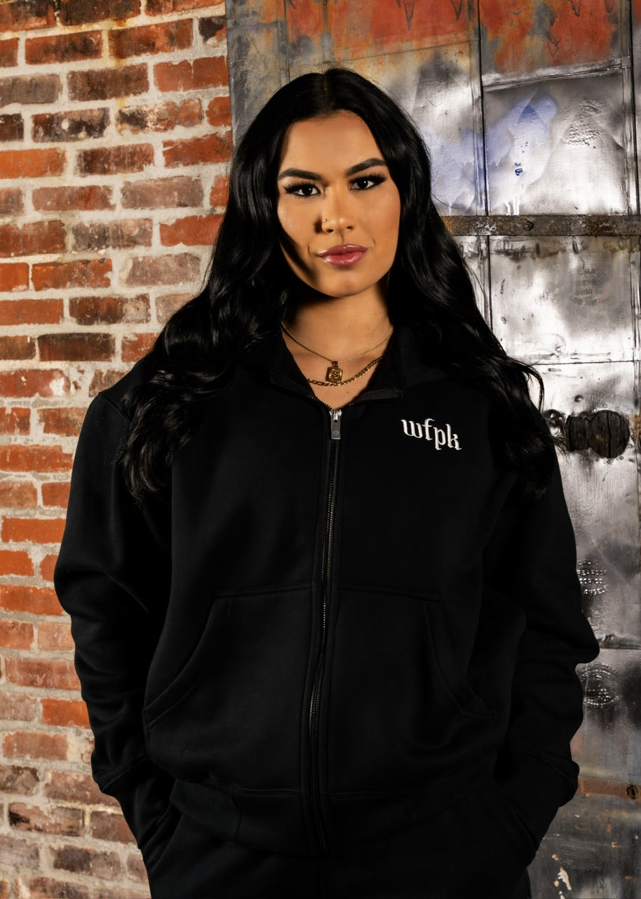 Gothic Black Full Zip Hoodie