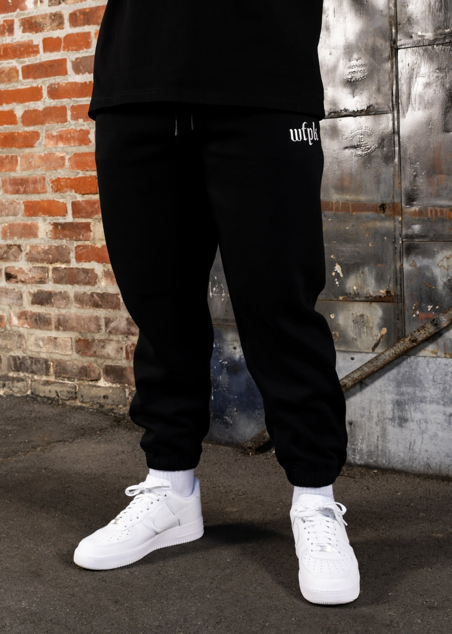 Gothic Black Cuffed Sweats