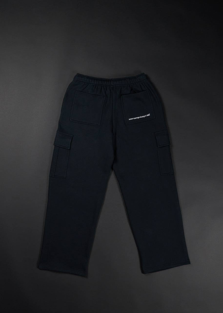 Gothic Black Cargo Sweat Pants